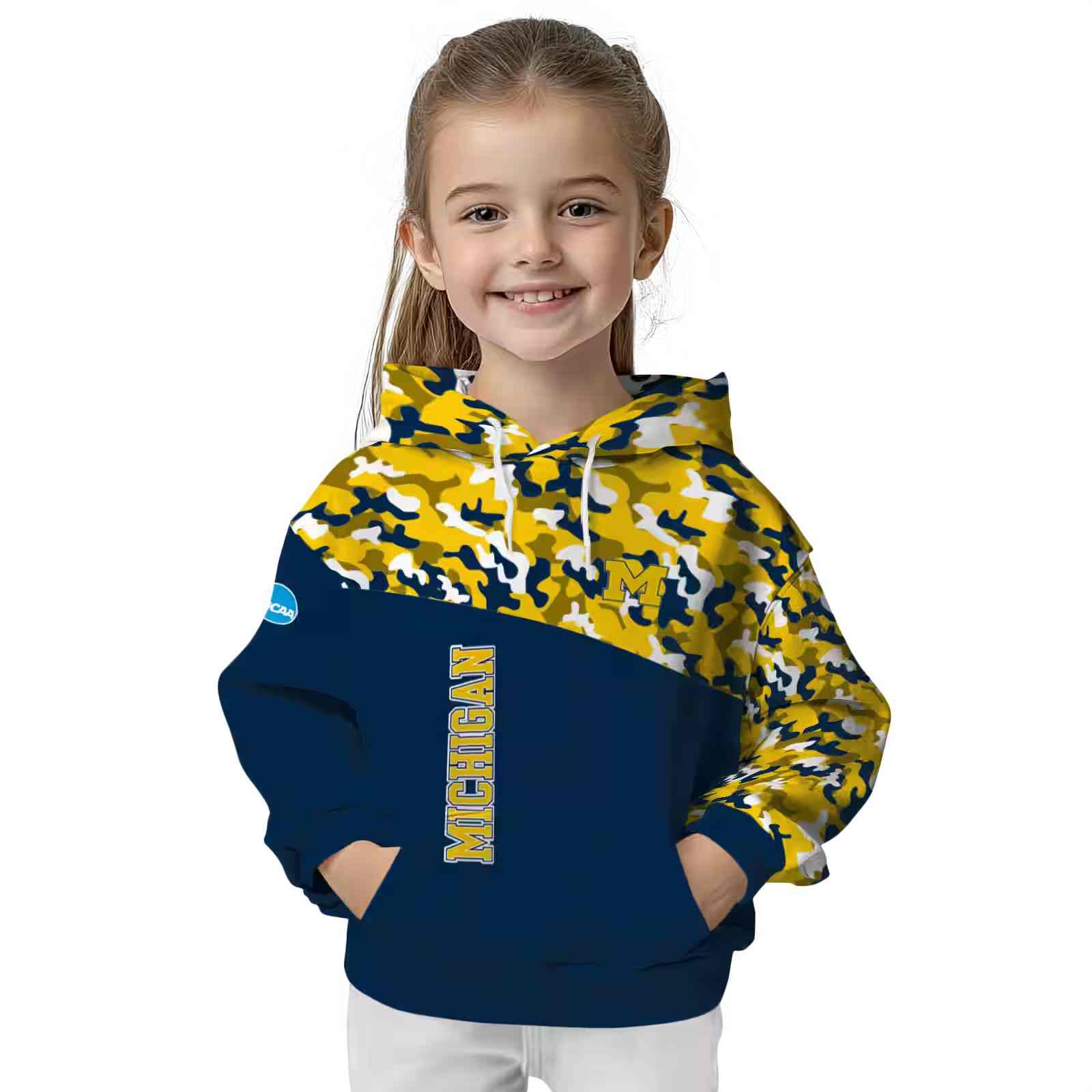 custom michigan wolverines camo pattern blue hoodie top rated