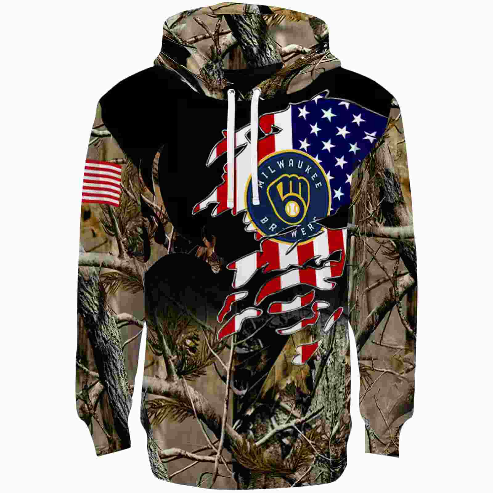 Custom Milwaukee Brewers Tree Camo Hoodie