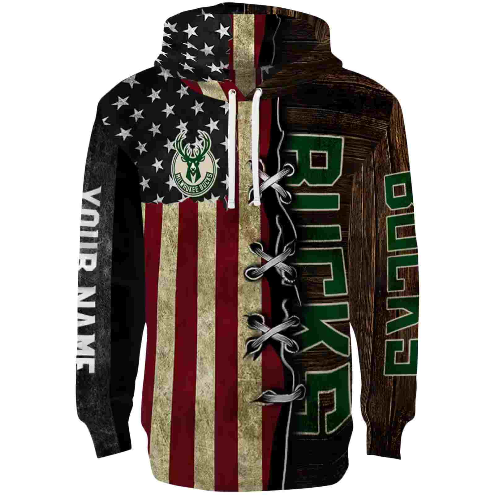 Custom Milwaukee Bucks American Pride Hoodie