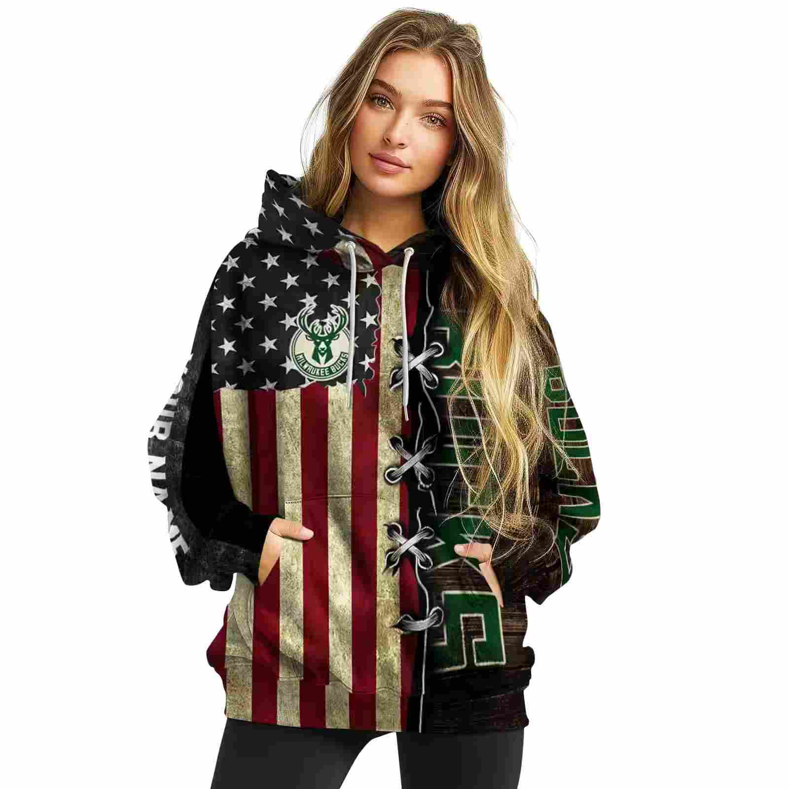 custom milwaukee bucks american pride hoodie high quality