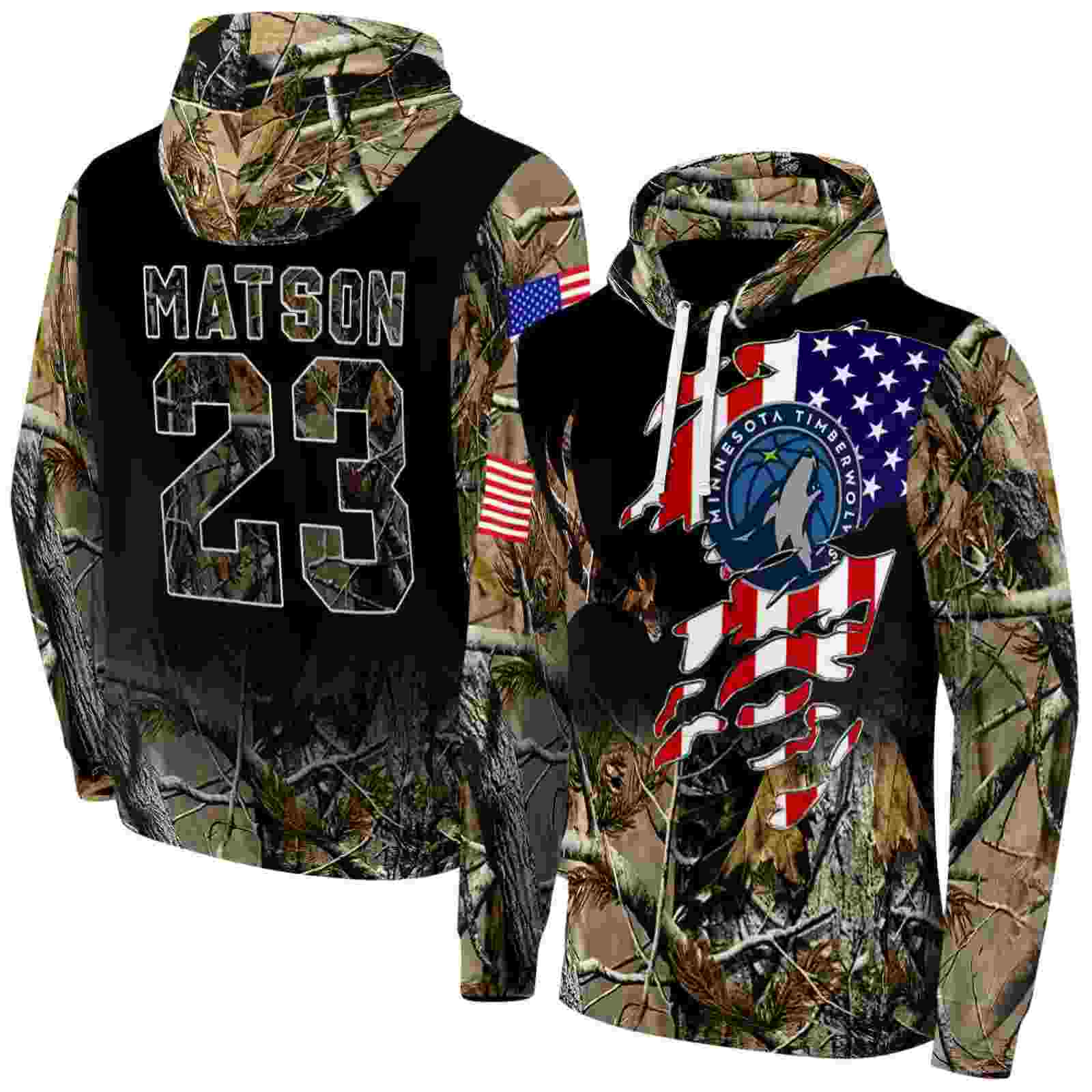 custom minnesota timberwolves tree camo hoodie fashion forward