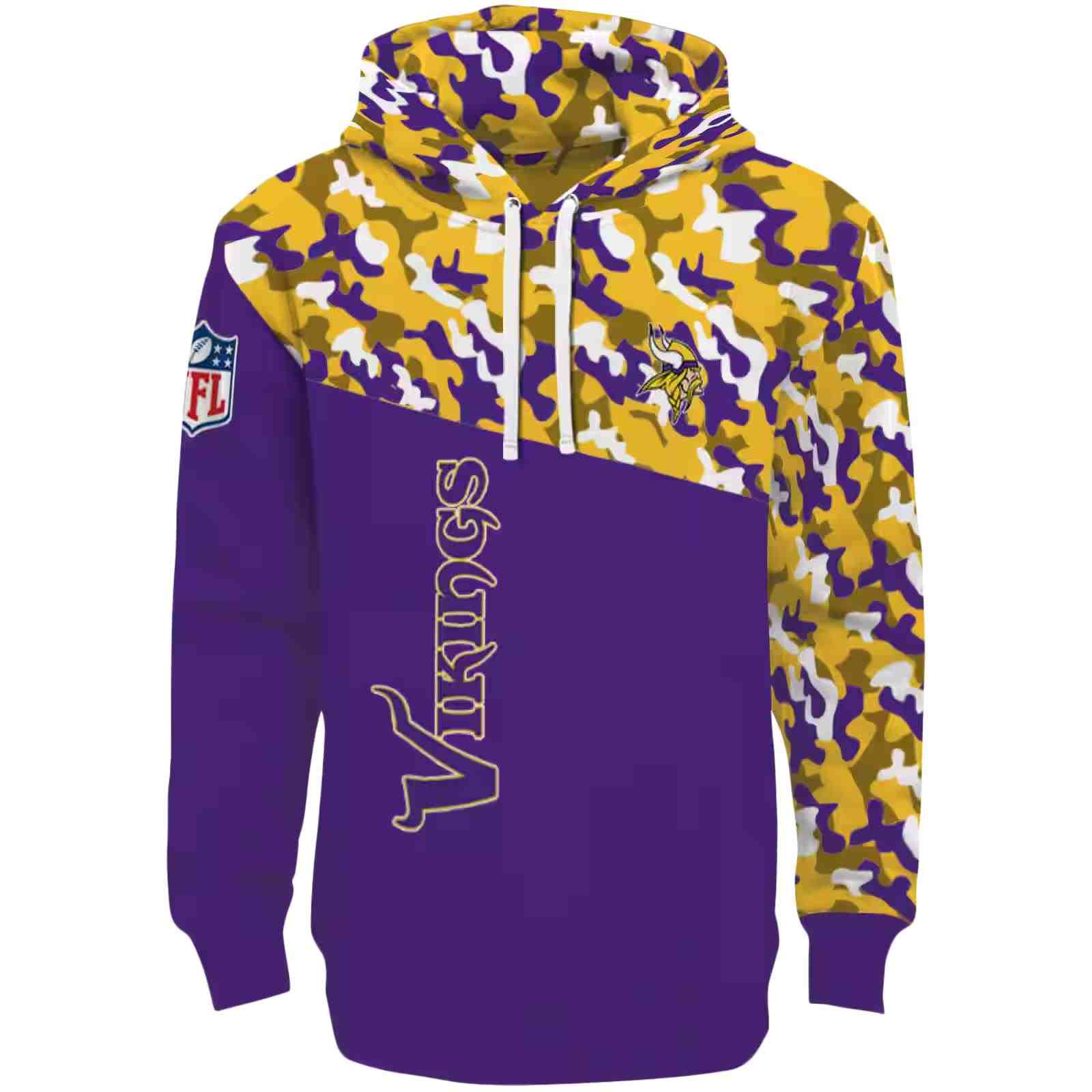 Custom Minnesota Vikings Camo Pattern Purple Hoodie