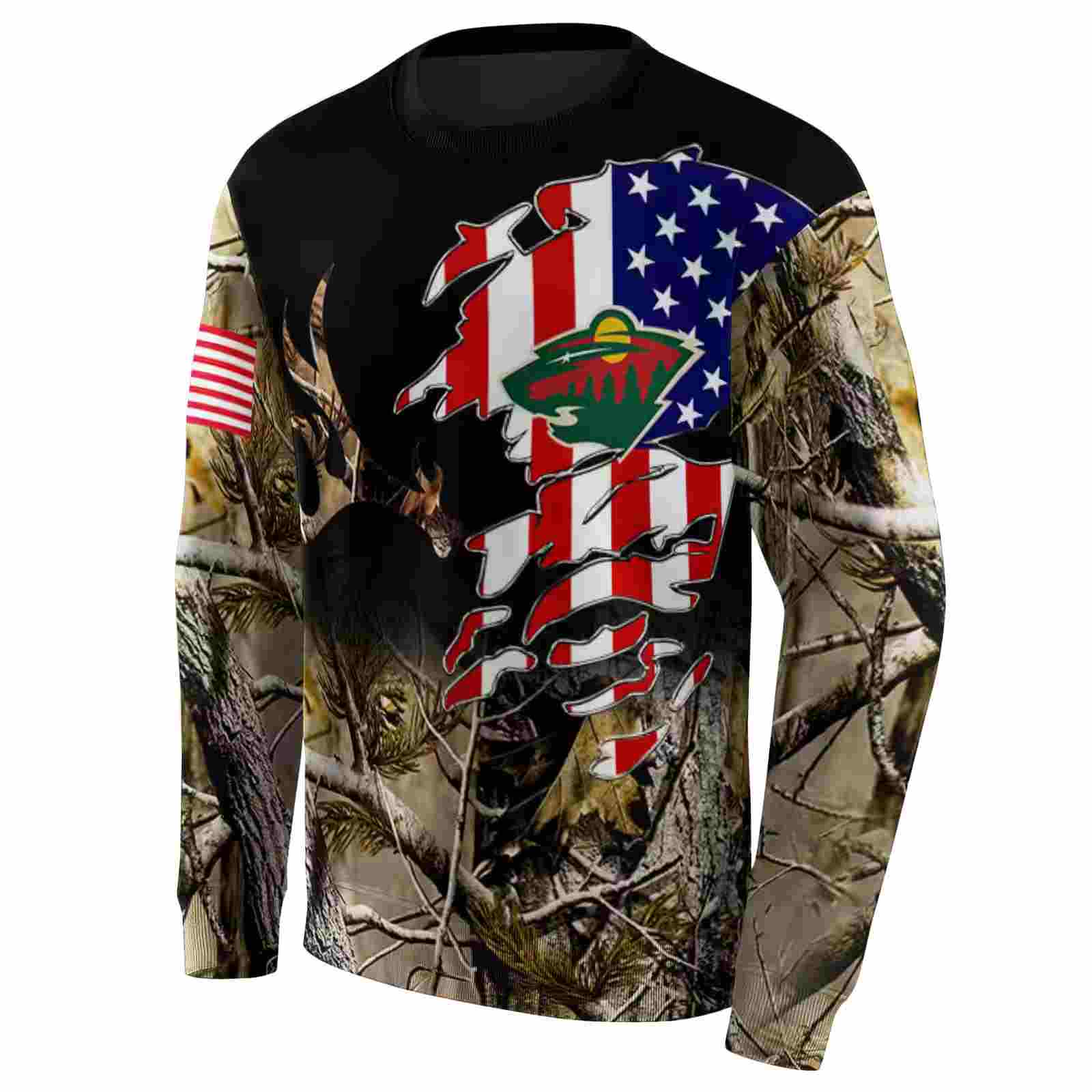 custom minnesota wild tree camo hoodie new arrival