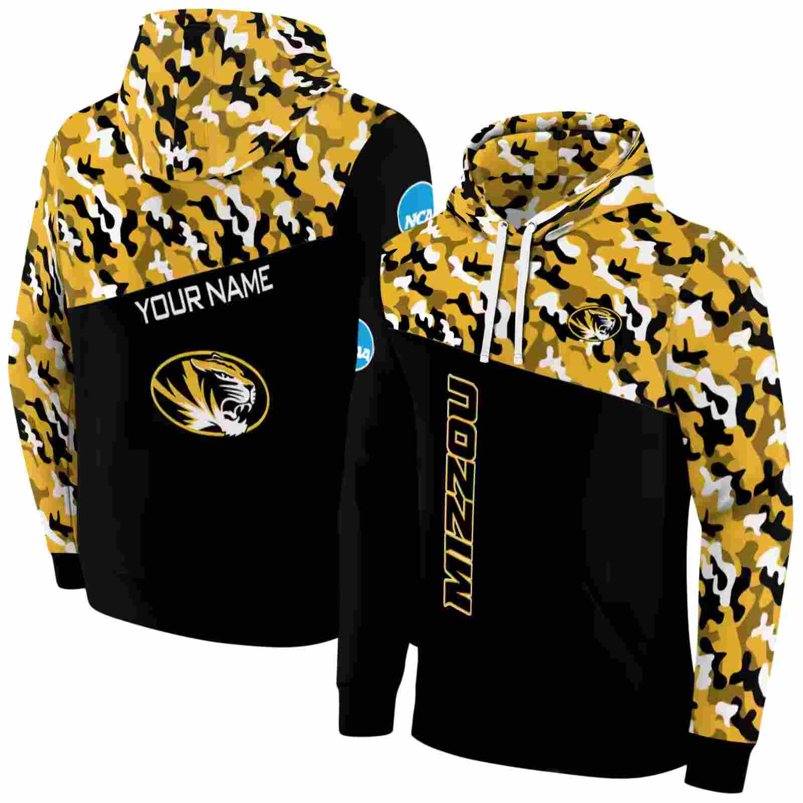 custom missouri tigers camo pattern black hoodie fashion forward