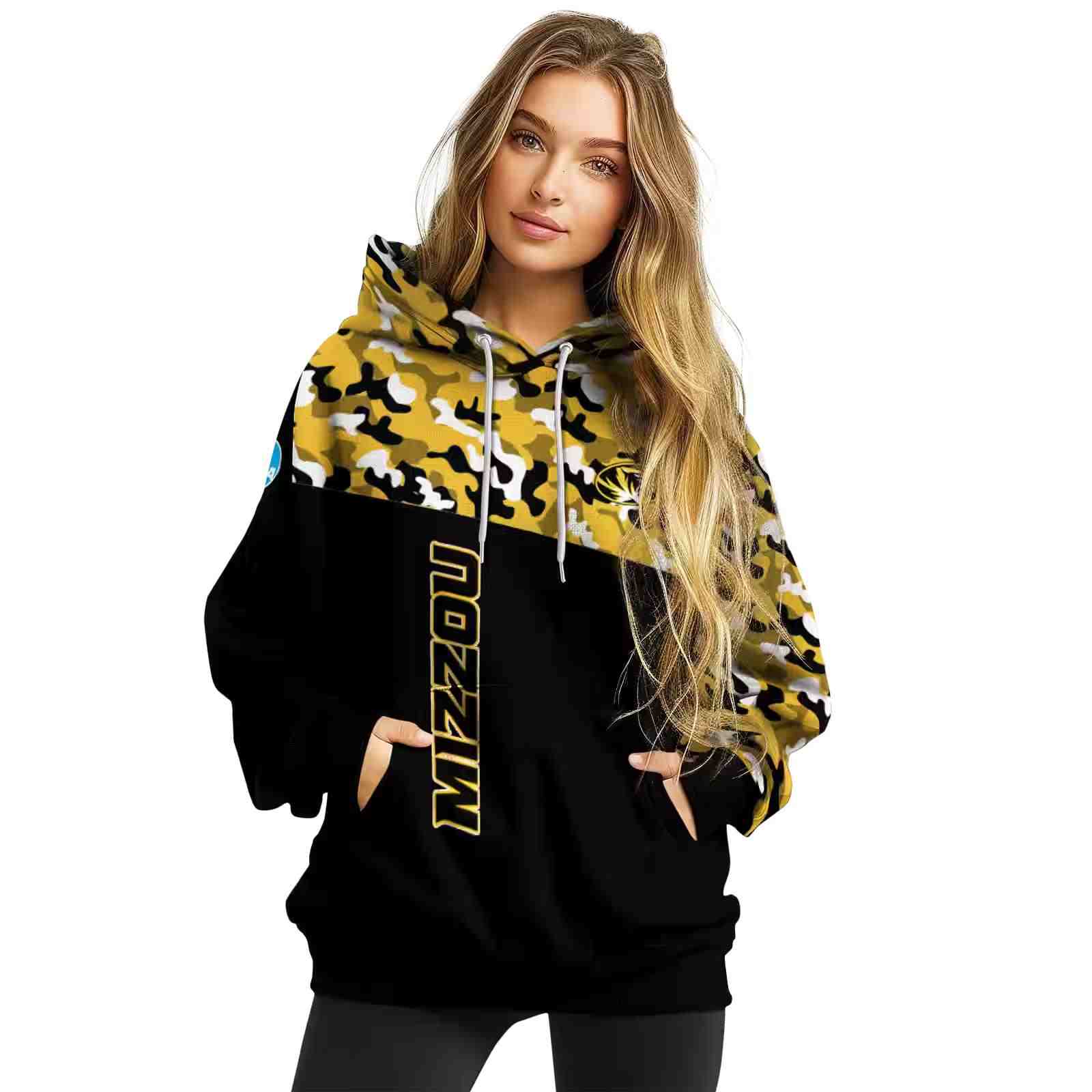 custom missouri tigers camo pattern black hoodie high quality