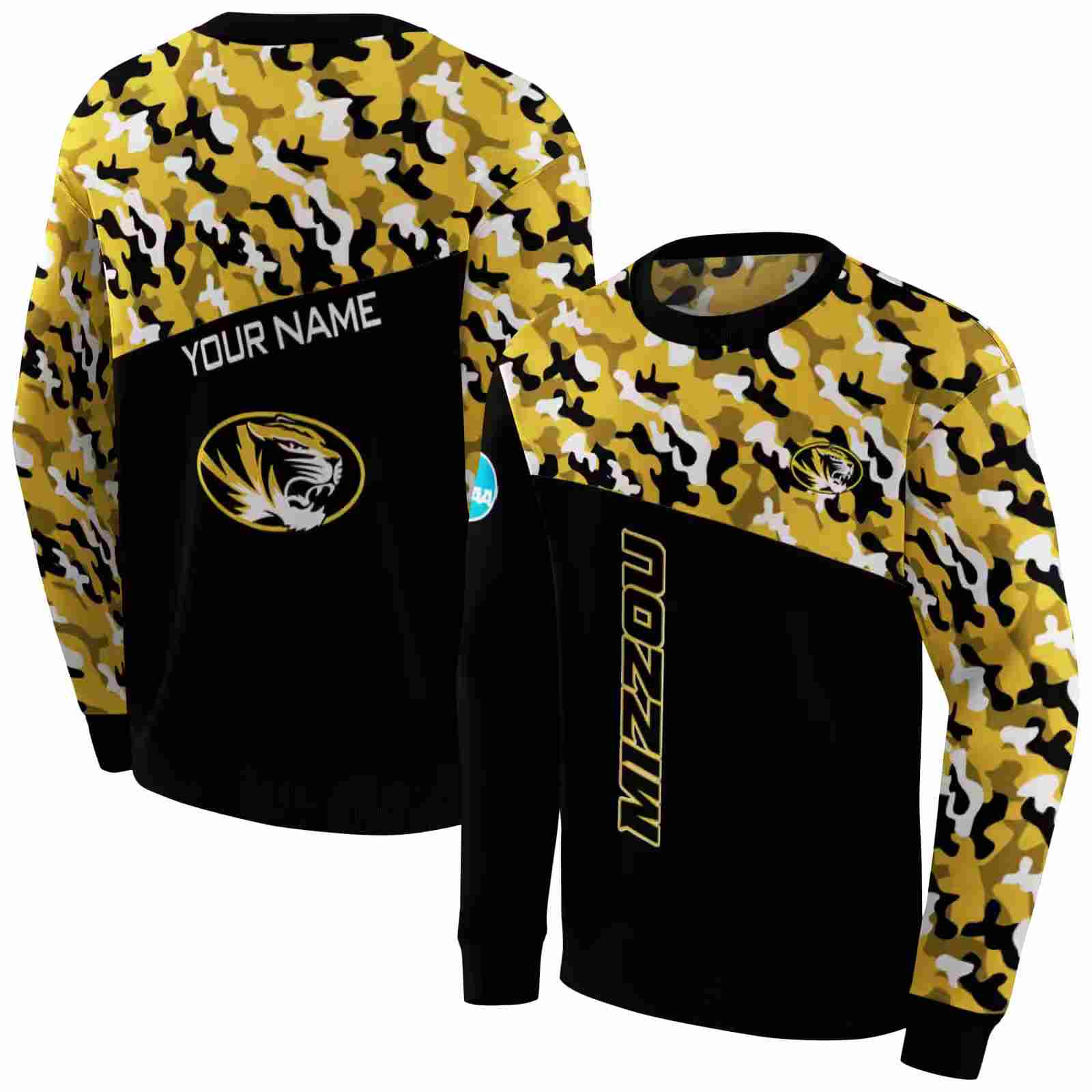 custom missouri tigers camo pattern black hoodie premium grade