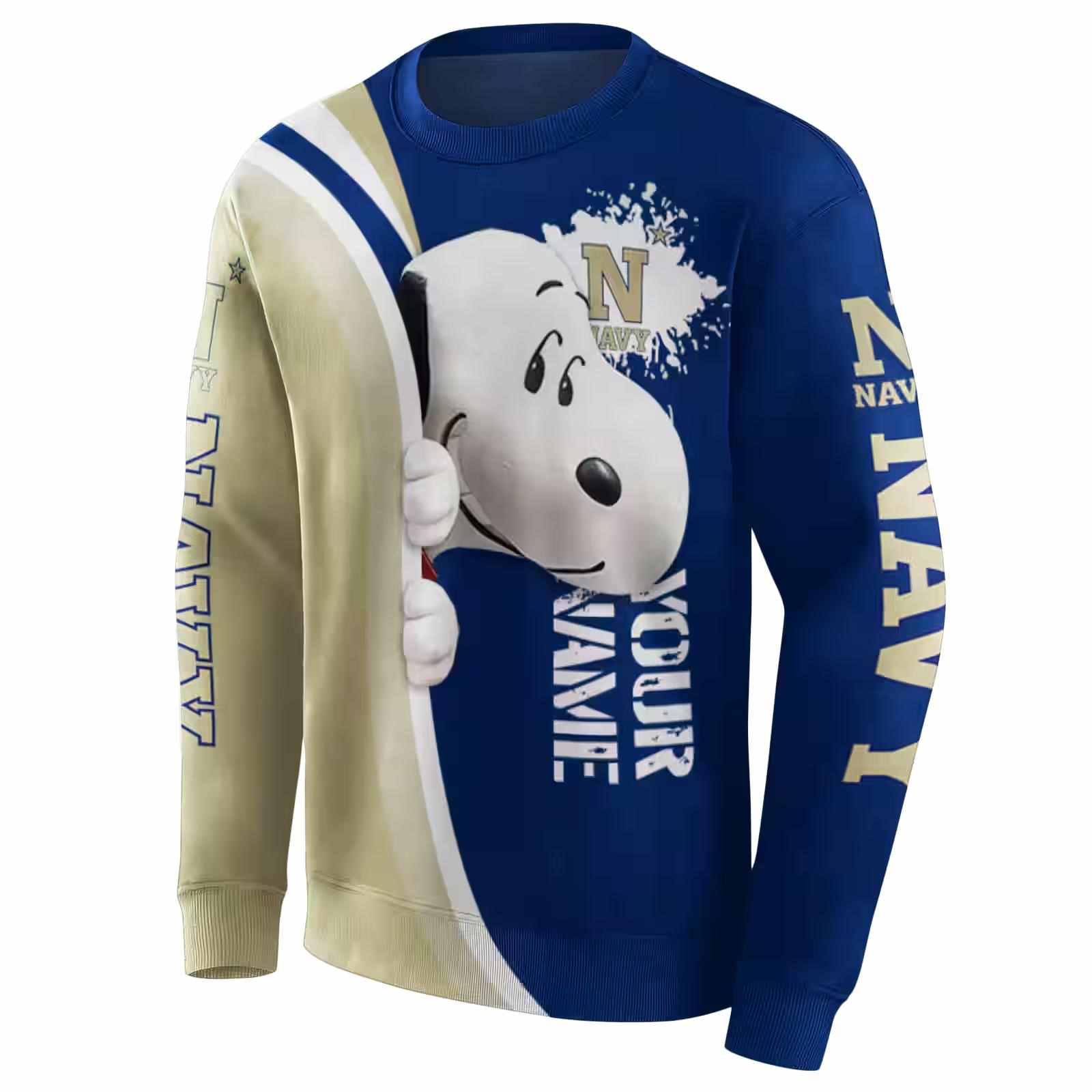 custom navy midshipmen peeking snoopy blue hoodie new arrival