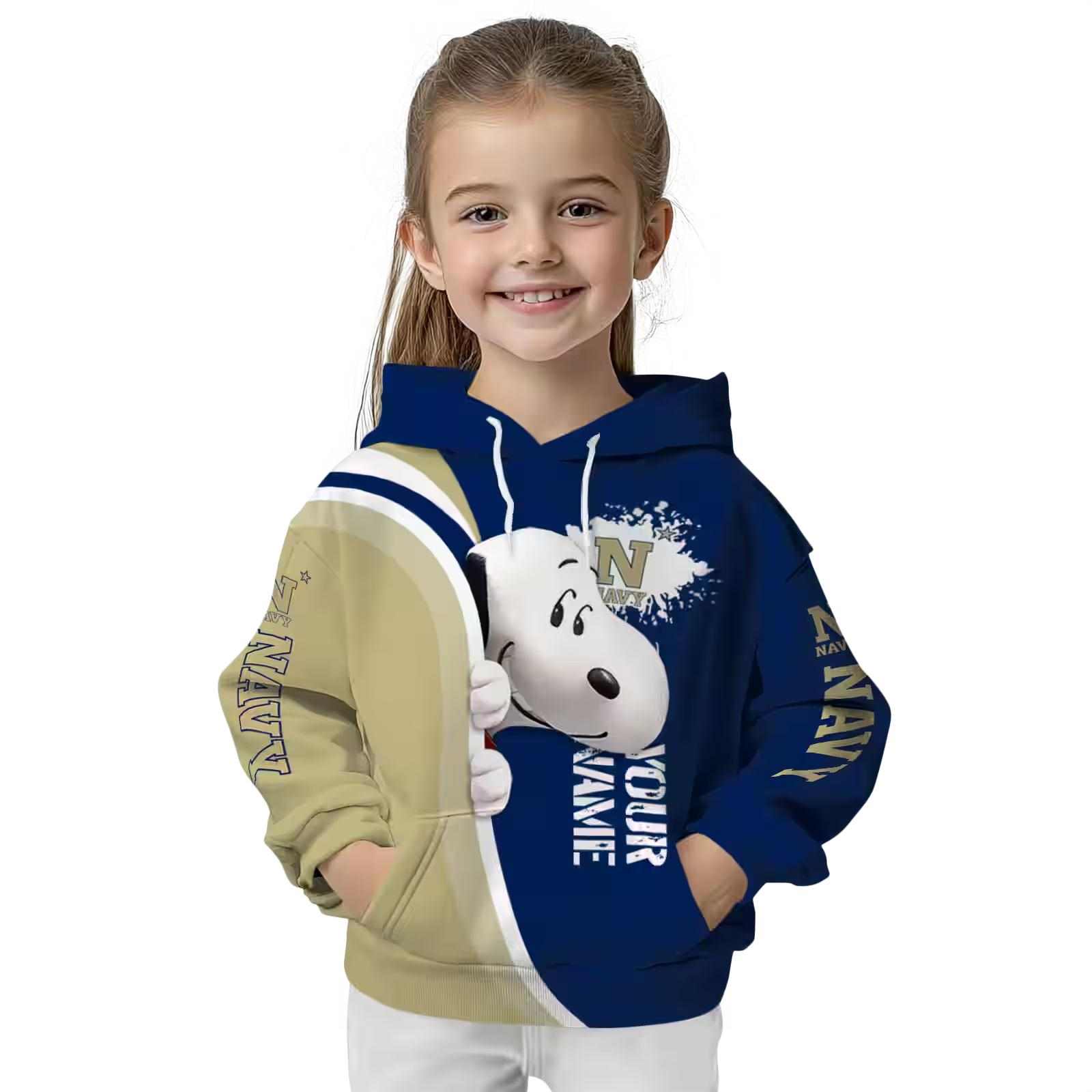 custom navy midshipmen peeking snoopy blue hoodie top rated