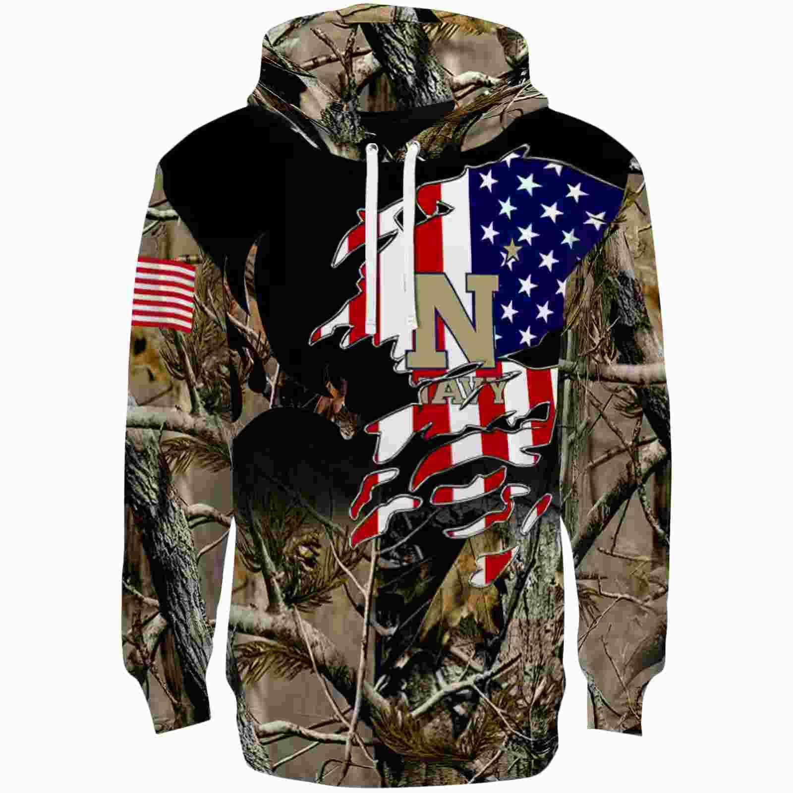 Custom Navy Midshipmen Tree Camo Hoodie