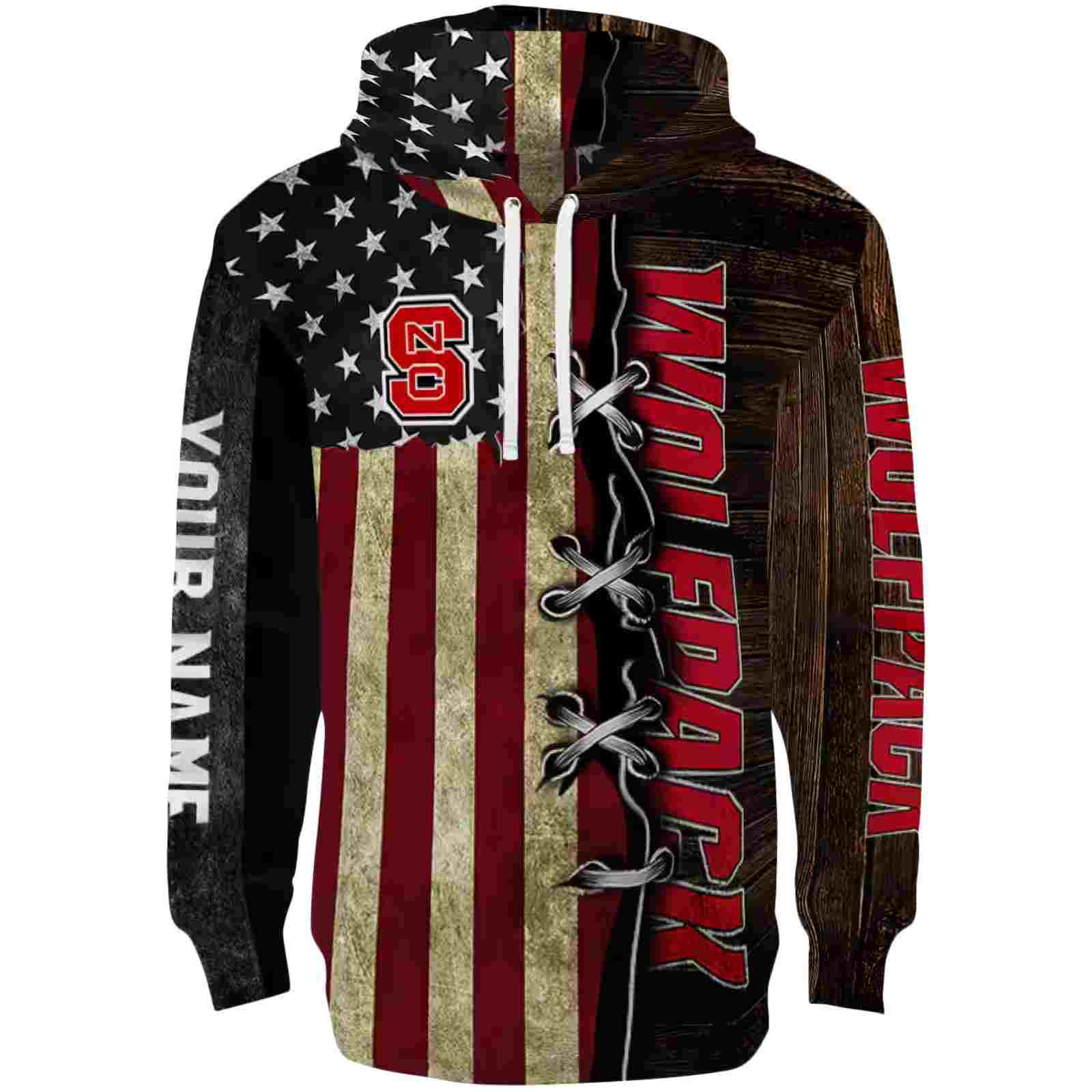 Custom NC State Wolfpack American Pride Hoodie