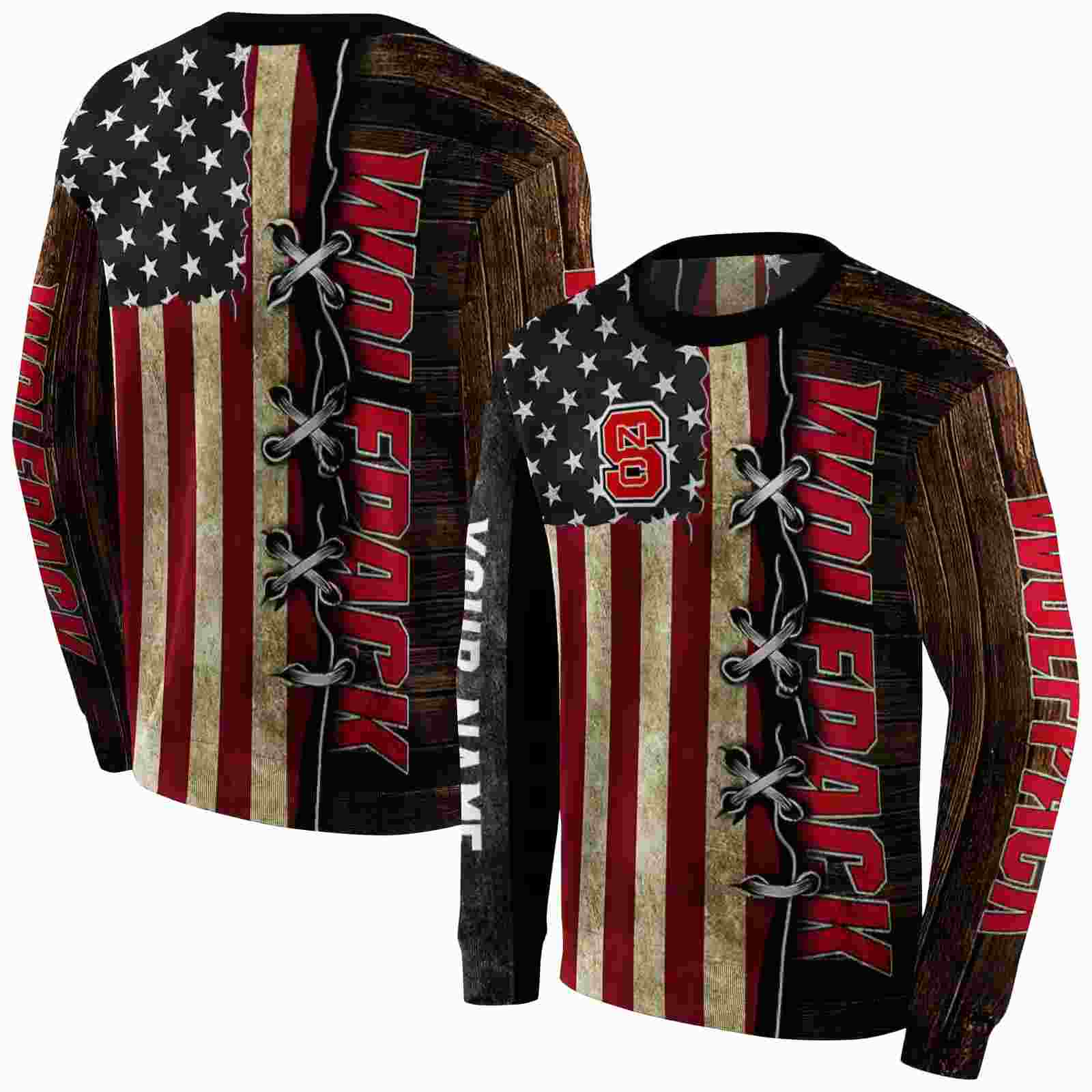 custom nc state wolfpack american pride hoodie premium grade