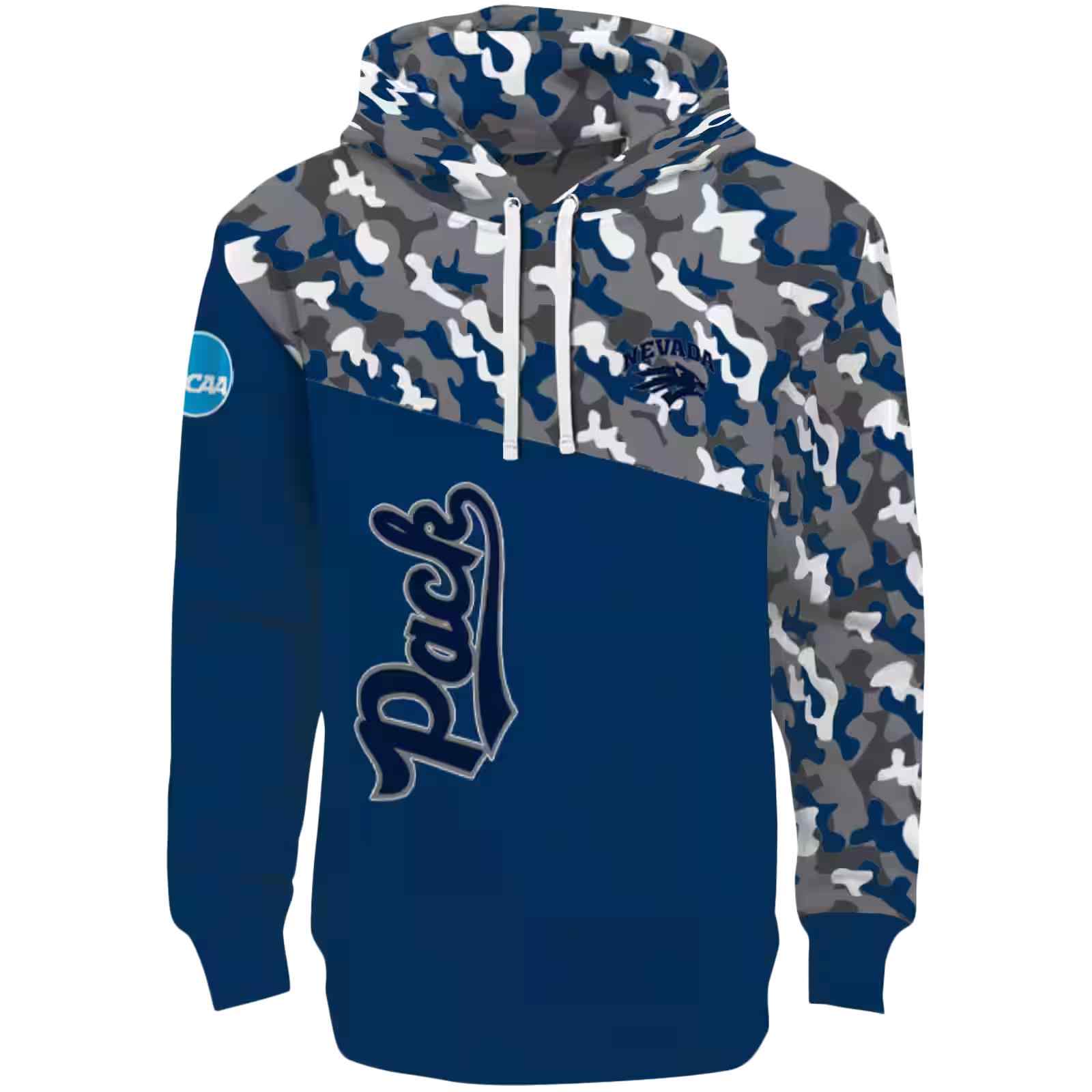 Custom Nevada Wolf Pack Camo Pattern Blue Hoodie