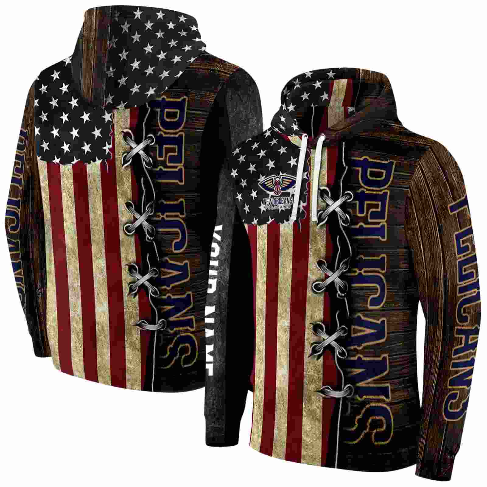 custom new orleans pelicans american pride hoodie fashion forward