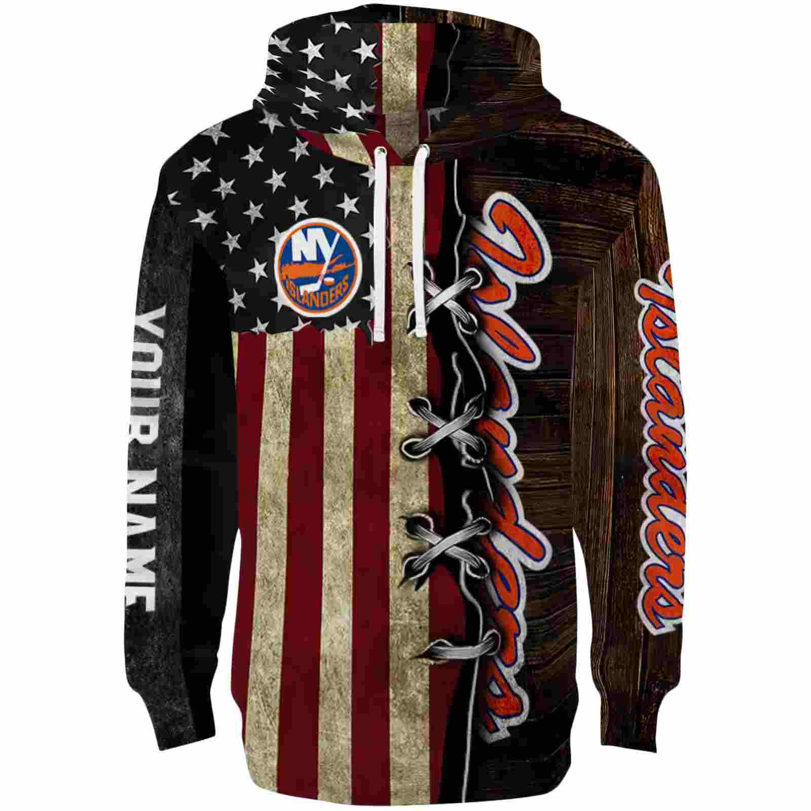 Custom New York Islanders American Pride Hoodie