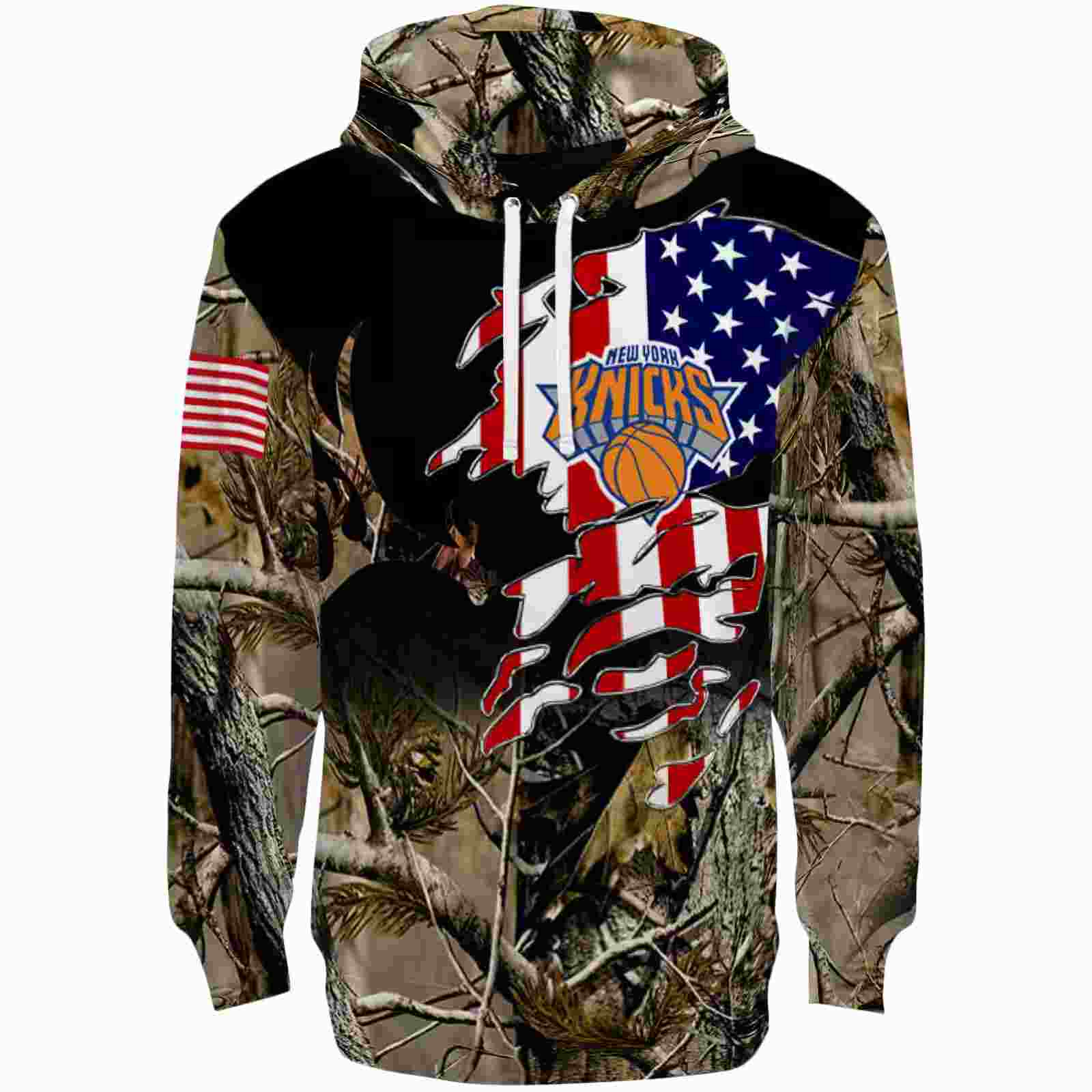 Custom New York Knicks Tree Camo Hoodie