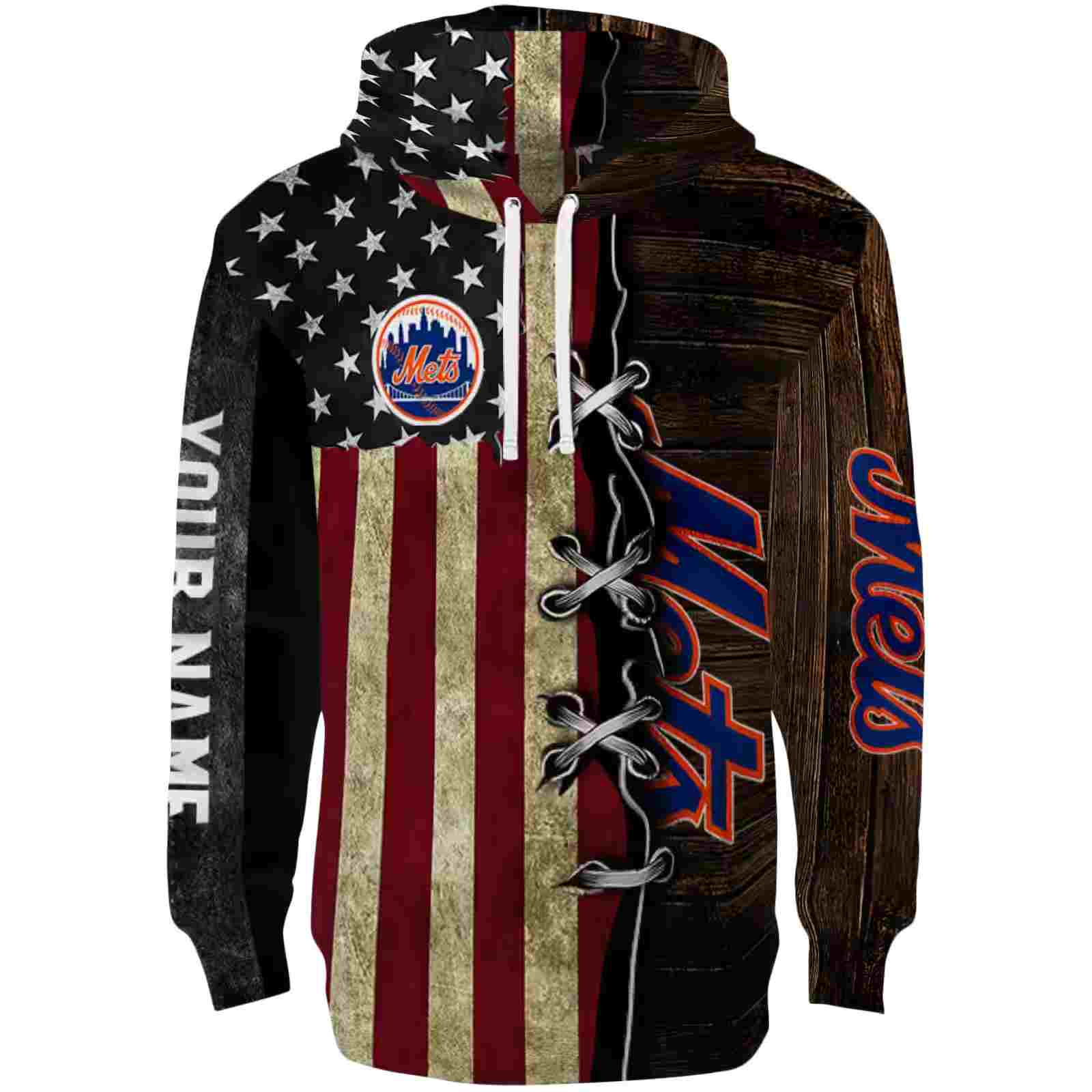 Custom New York Mets American Pride Hoodie