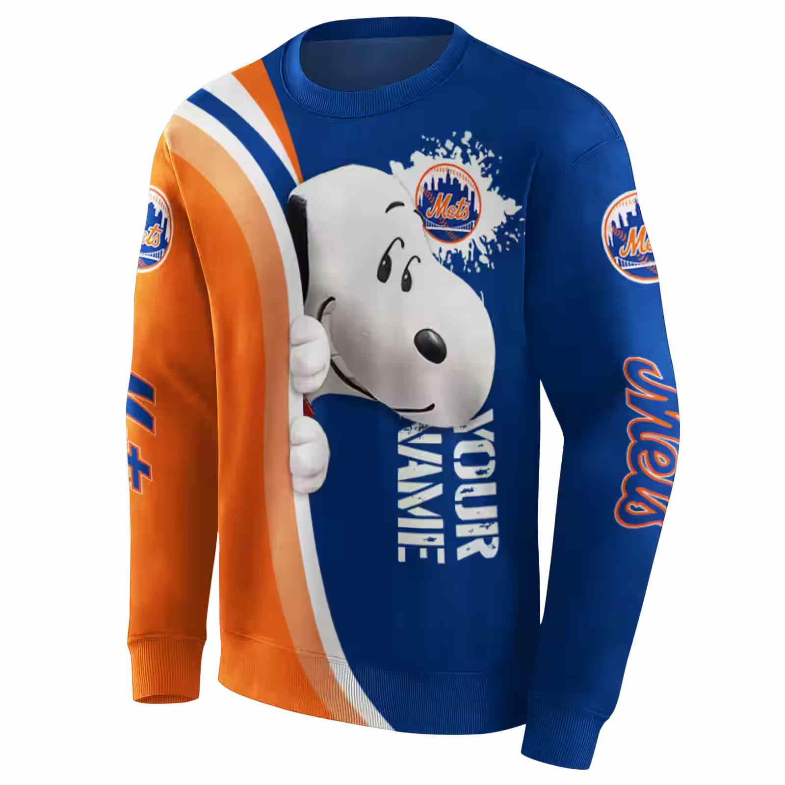 custom new york mets peeking snoopy blue hoodie new arrival