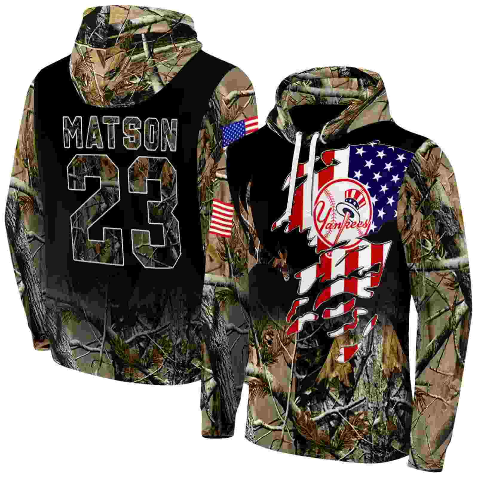 custom new york yankees tree camo hoodie fashion forward