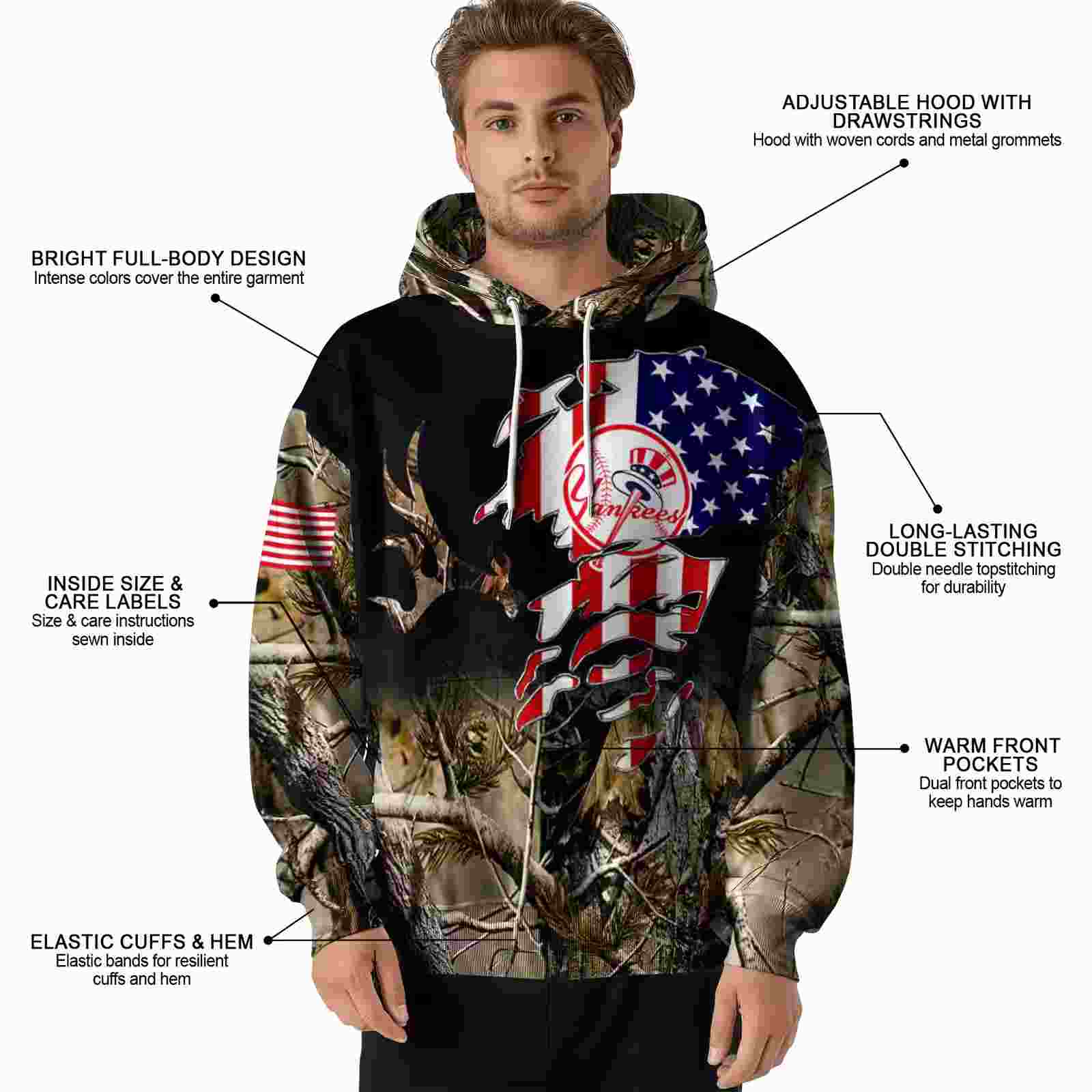 custom new york yankees tree camo hoodie latest model