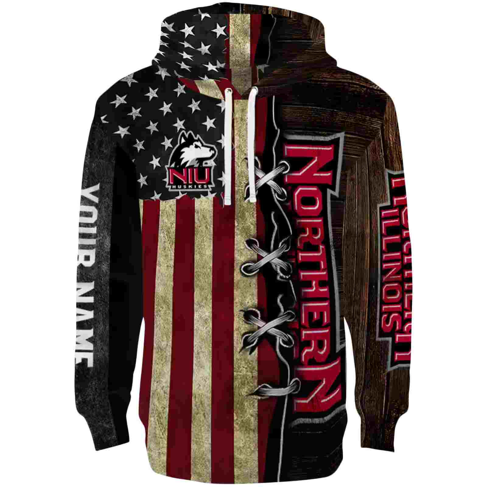 Custom Northern Illinois Huskies American Pride Hoodie