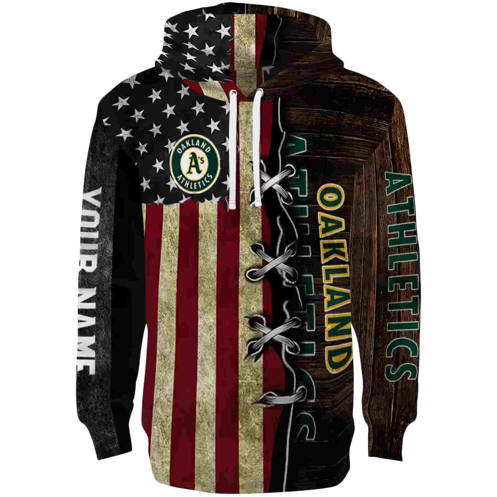 Custom Oakland Athletics American Pride Hoodie