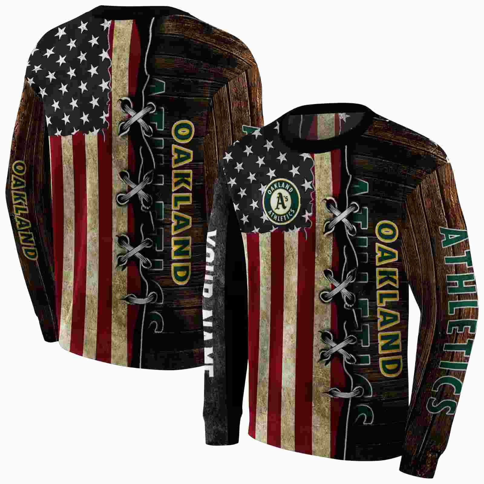 custom oakland athletics american pride hoodie premium grade