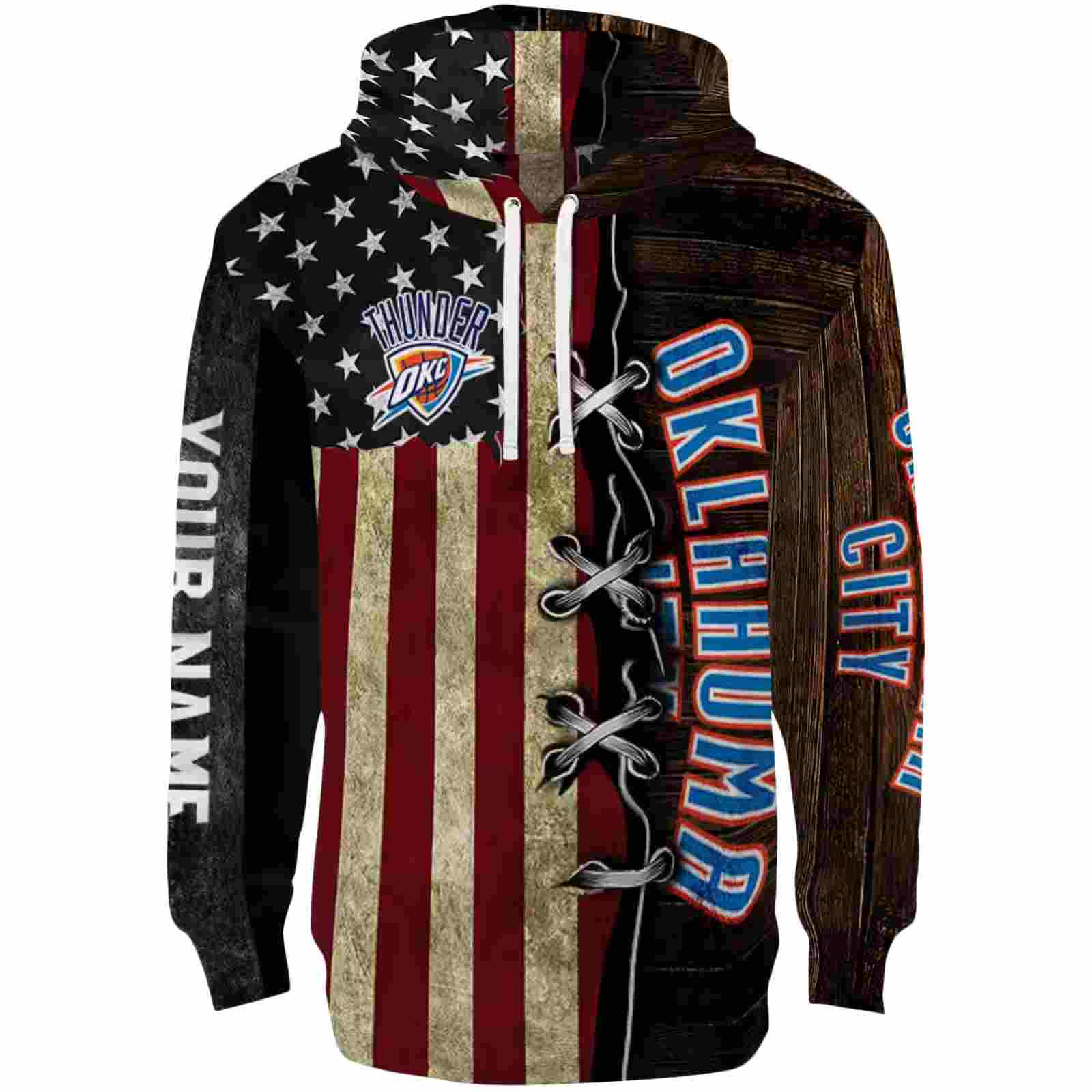 Custom Oklahoma City Thunder American Pride Hoodie