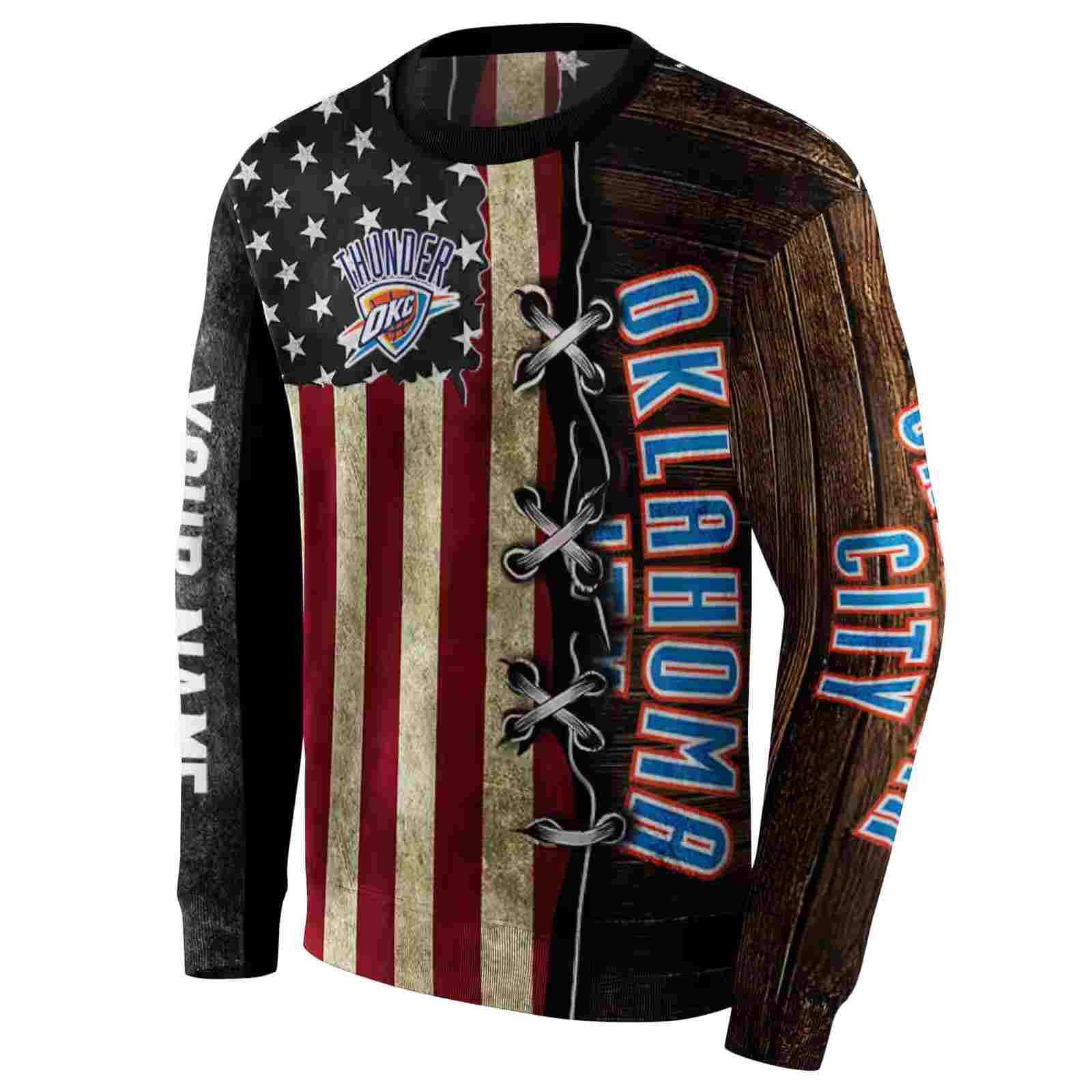 custom oklahoma city thunder american pride hoodie new arrival