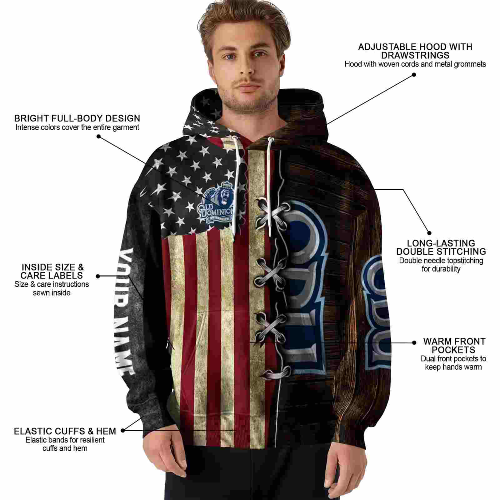 custom old dominion monarchs american pride hoodie latest model