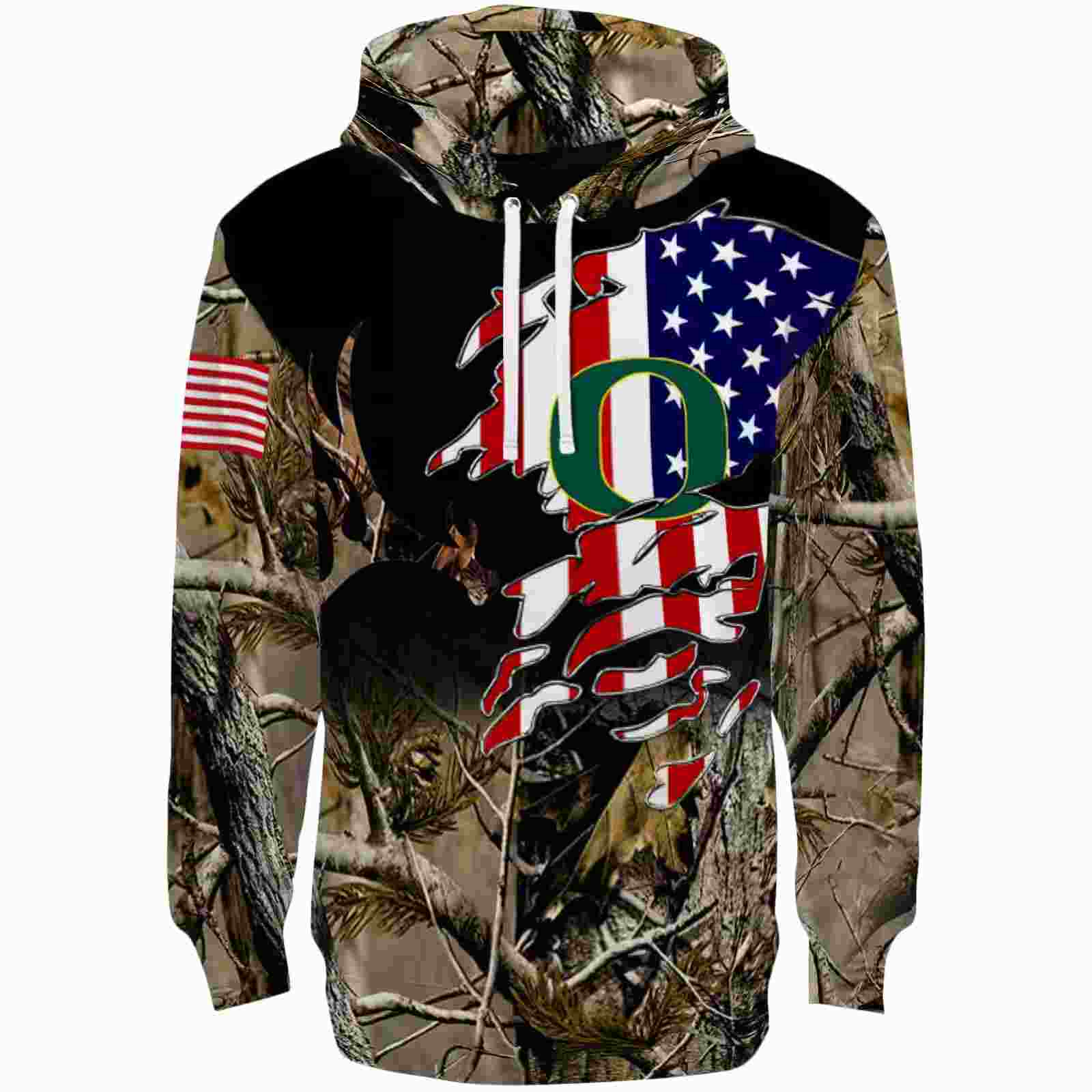 Custom Oregon Ducks Tree Camo Hoodie