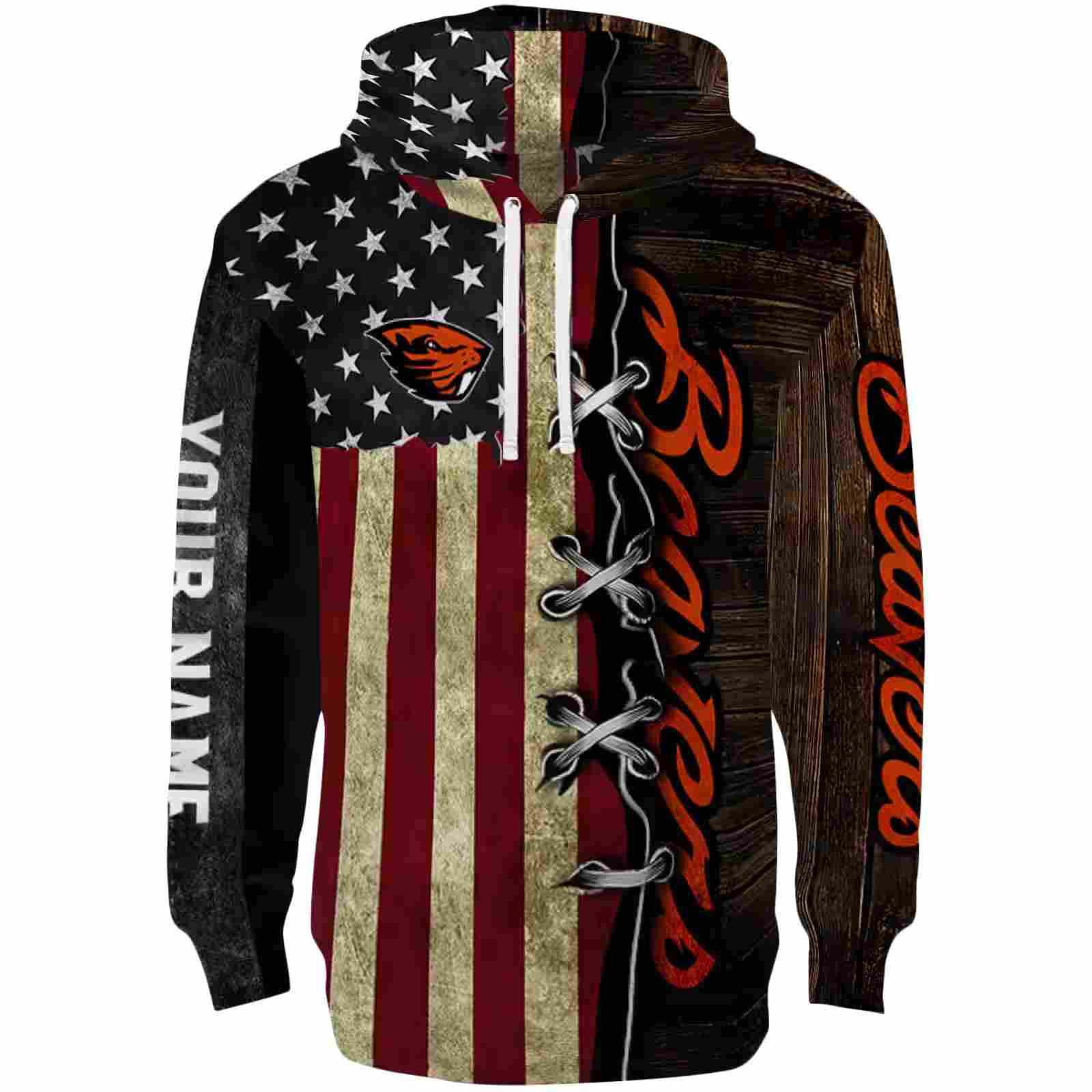 Custom Oregon State Beavers American Pride Hoodie