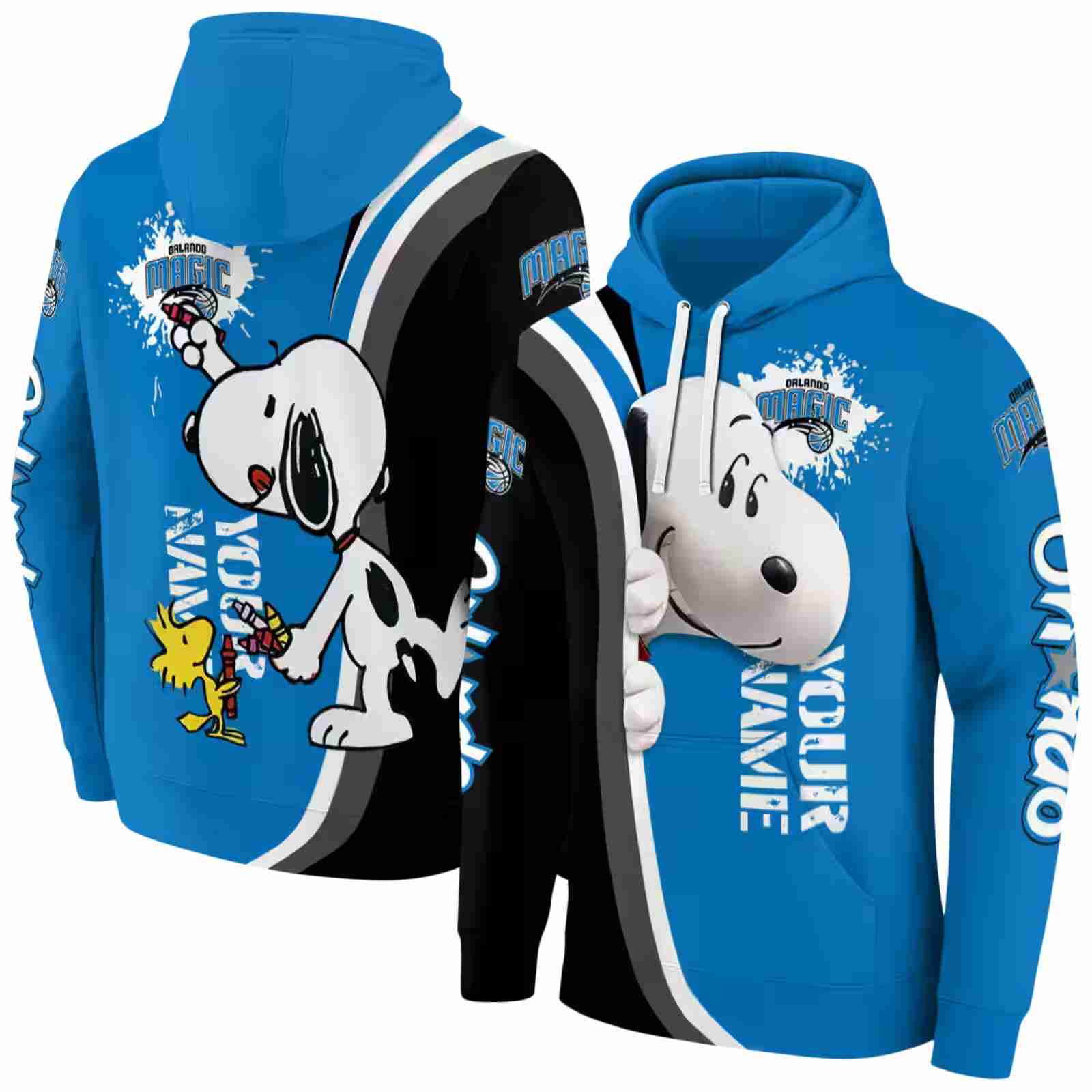 custom orlando magic peeking snoopy blue hoodie fashion forward