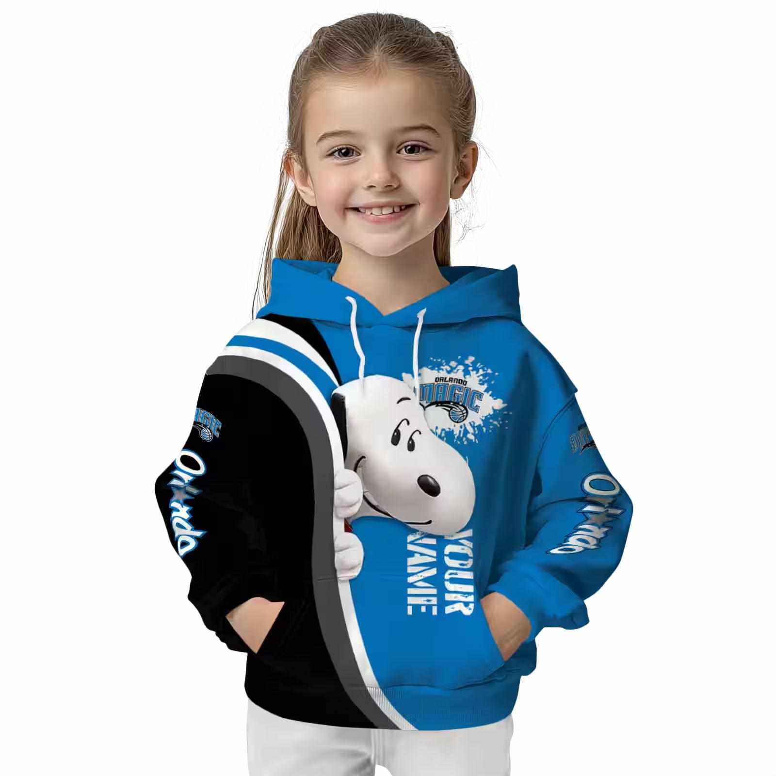 custom orlando magic peeking snoopy blue hoodie top rated