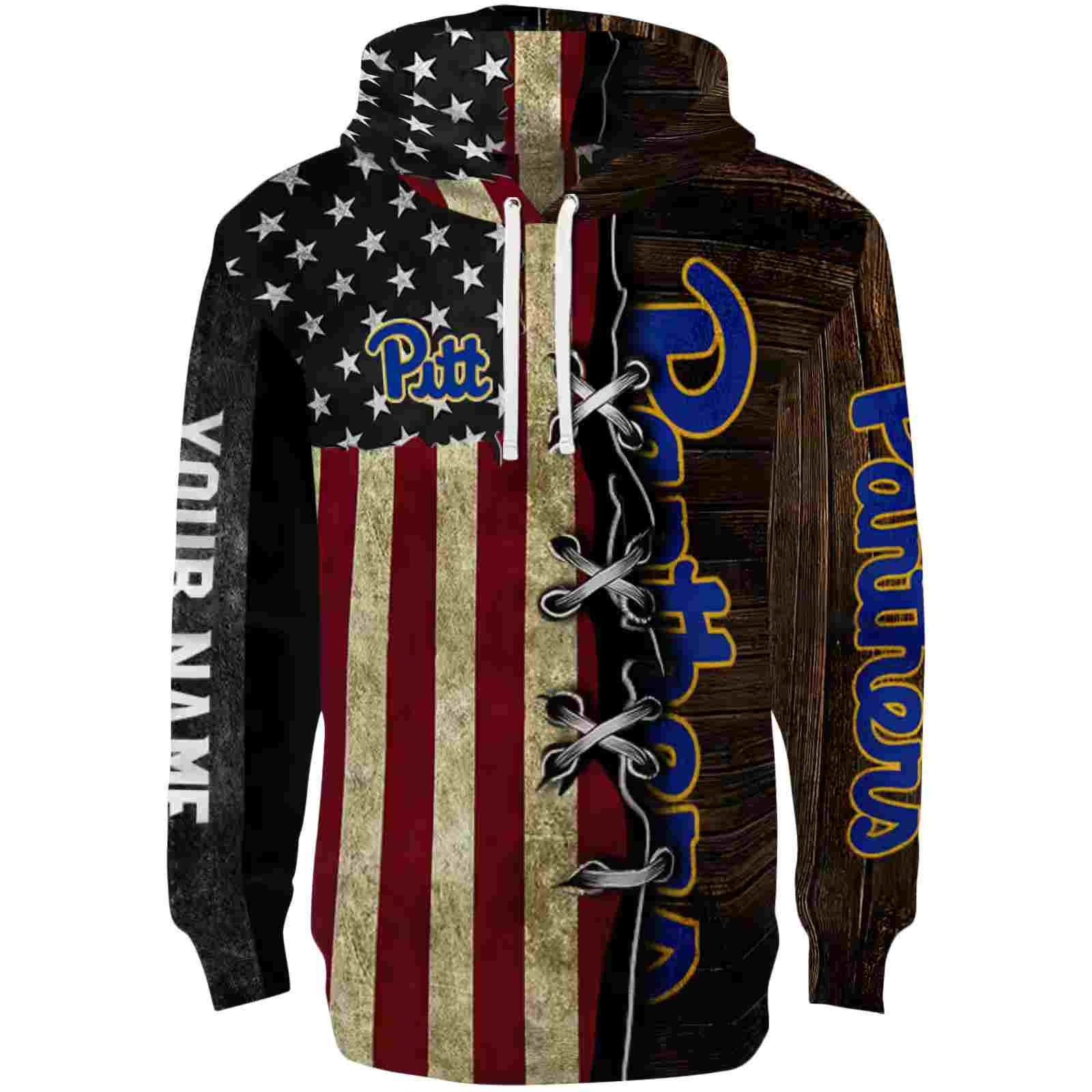 Custom Pittsburgh Panthers American Pride Hoodie