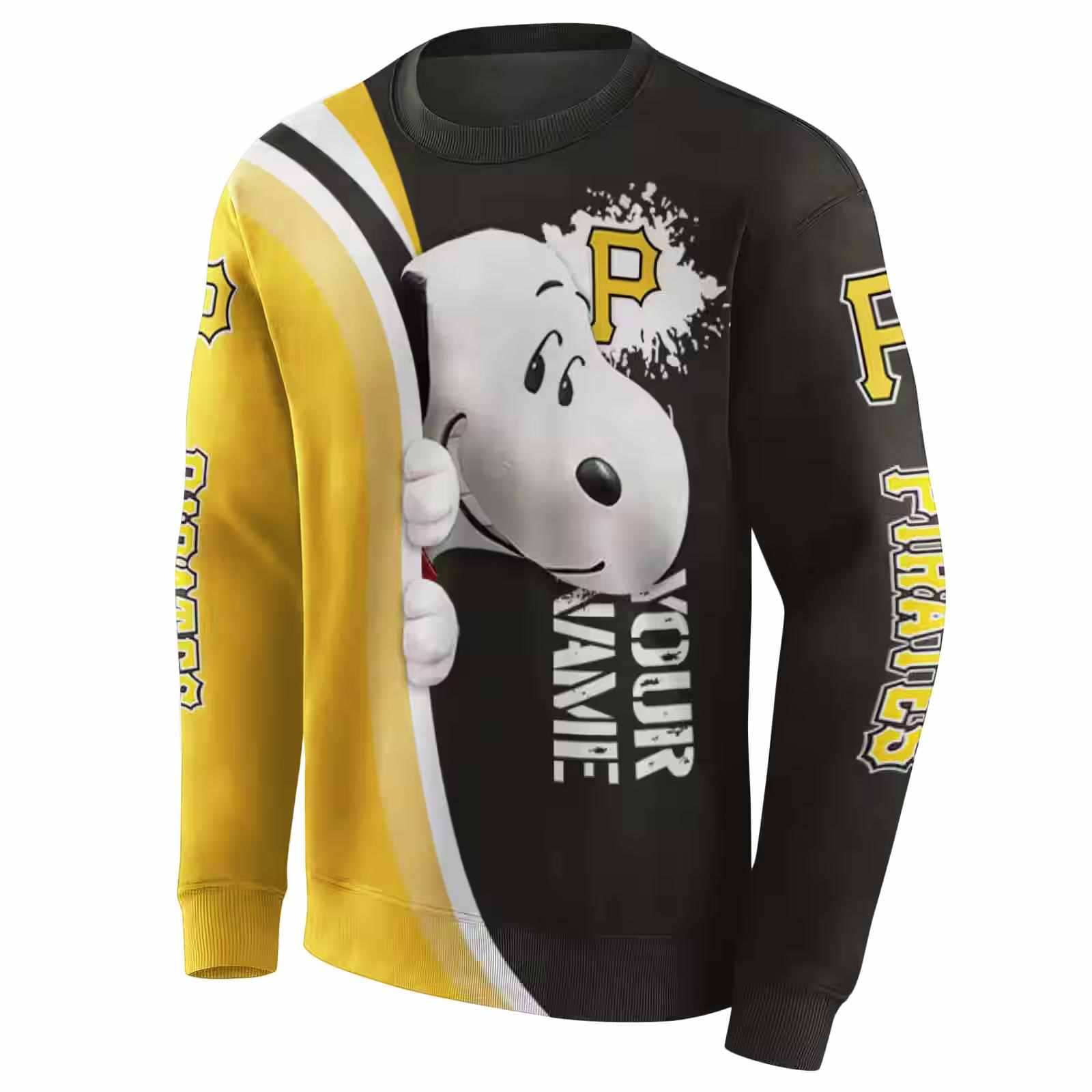 custom pittsburgh pirates peeking snoopy black hoodie new arrival