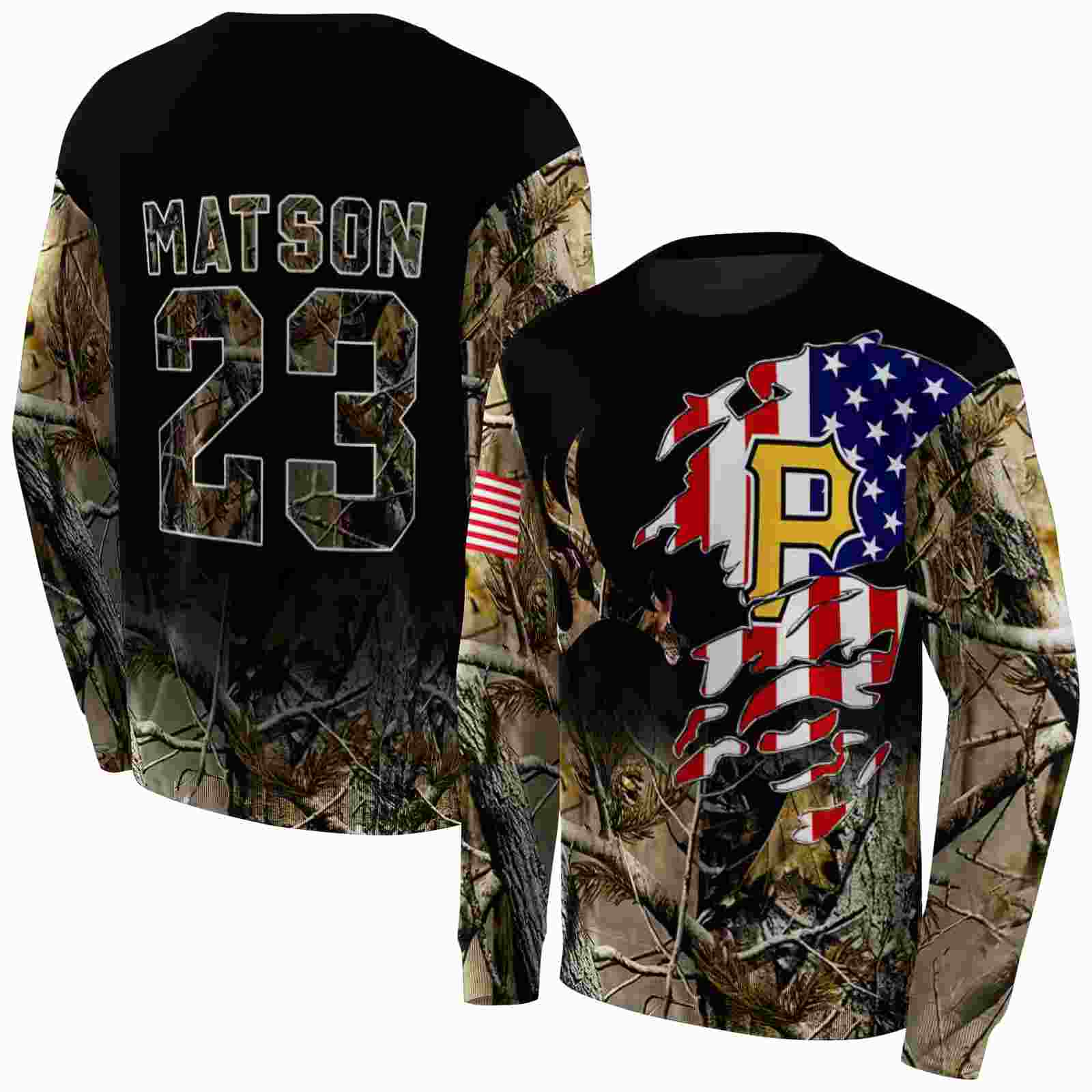 custom pittsburgh pirates tree camo hoodie premium grade