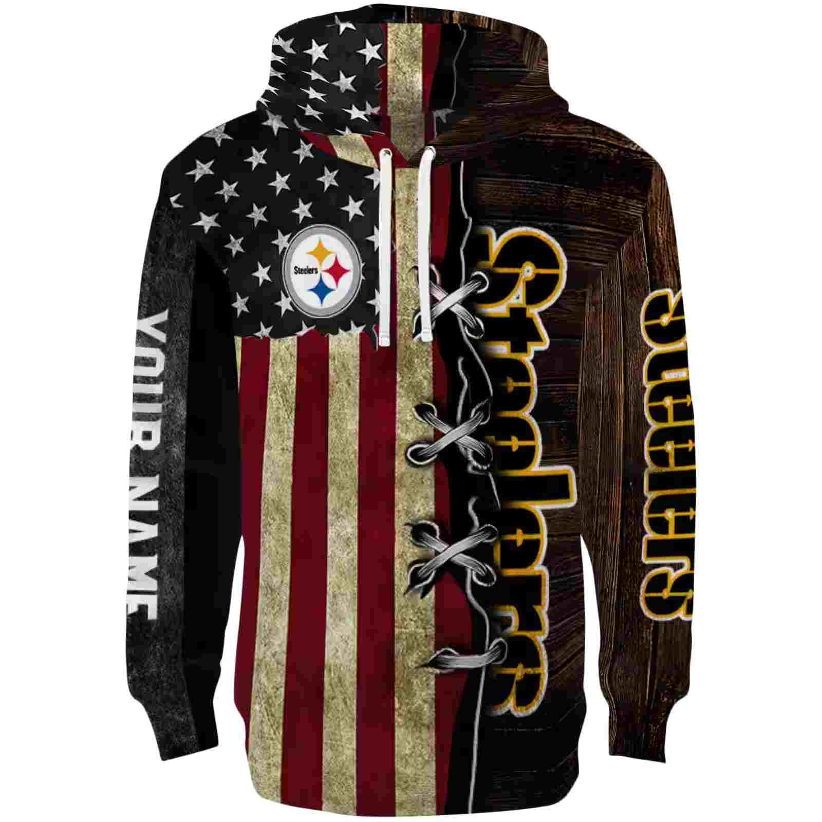 Custom Pittsburgh Steelers American Pride Hoodie