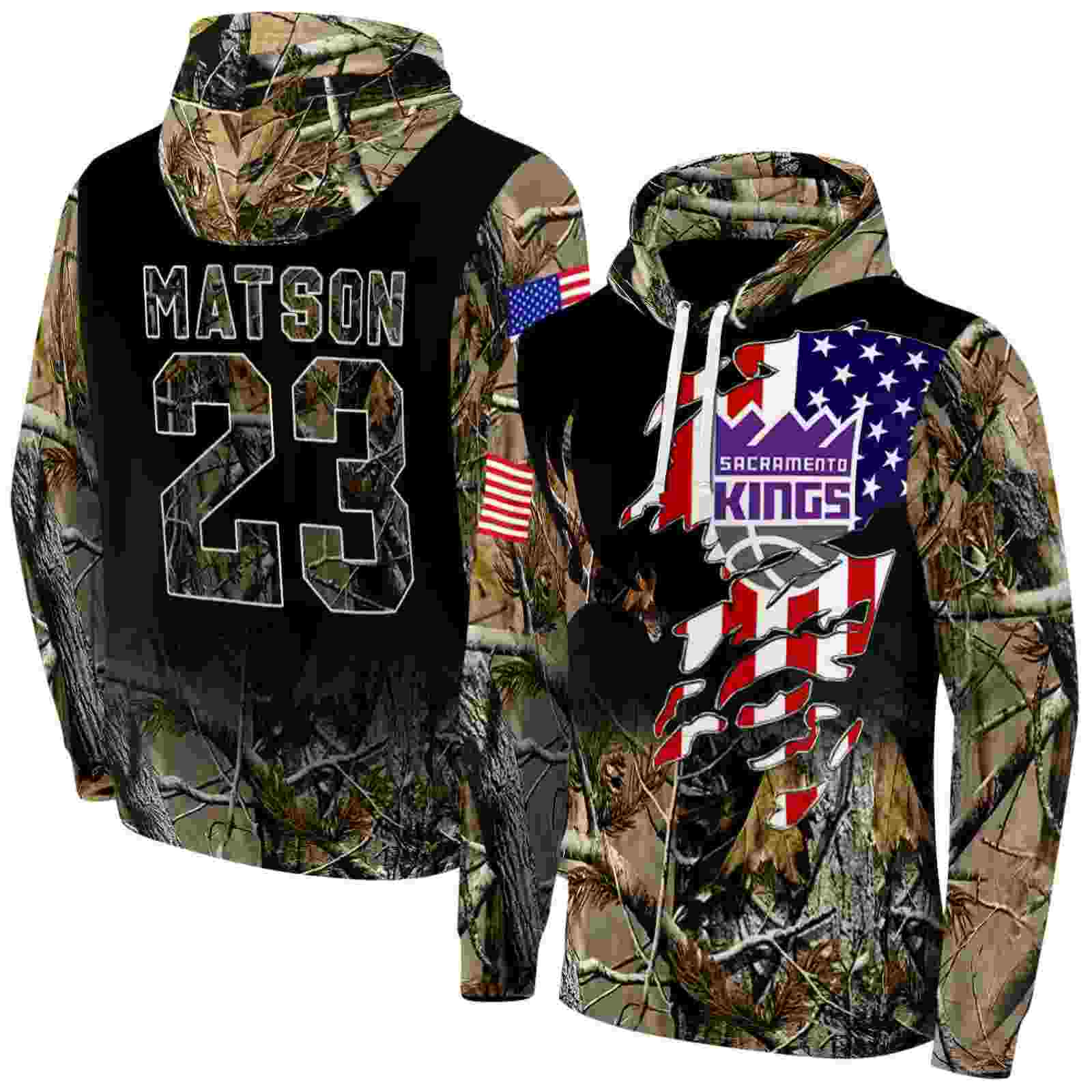 custom sacramento kings tree camo hoodie fashion forward