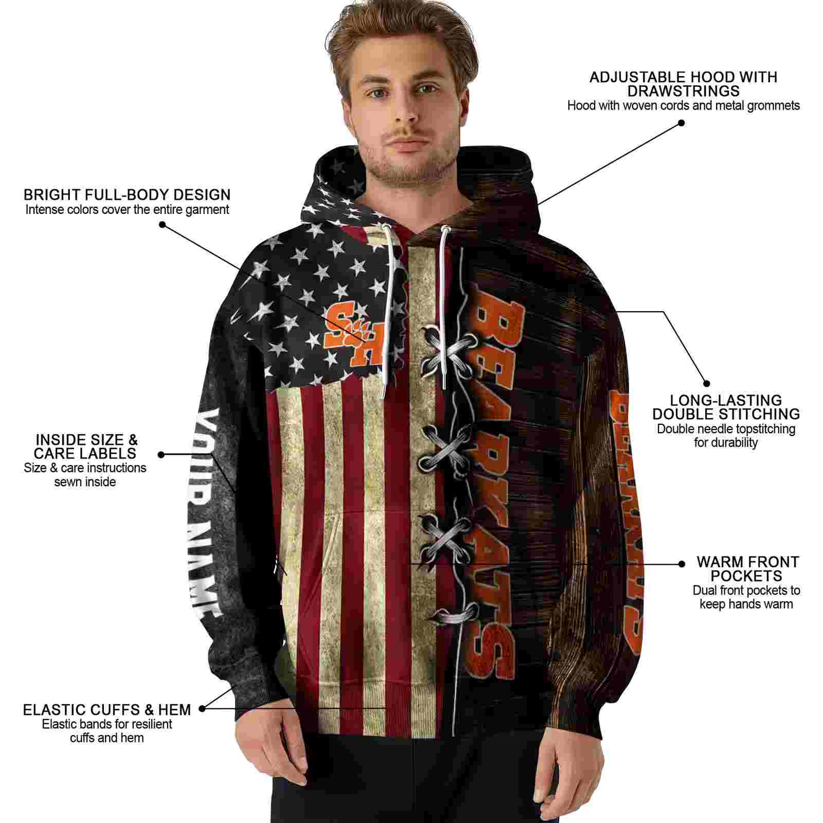 custom sam houston bearkats american pride hoodie latest model
