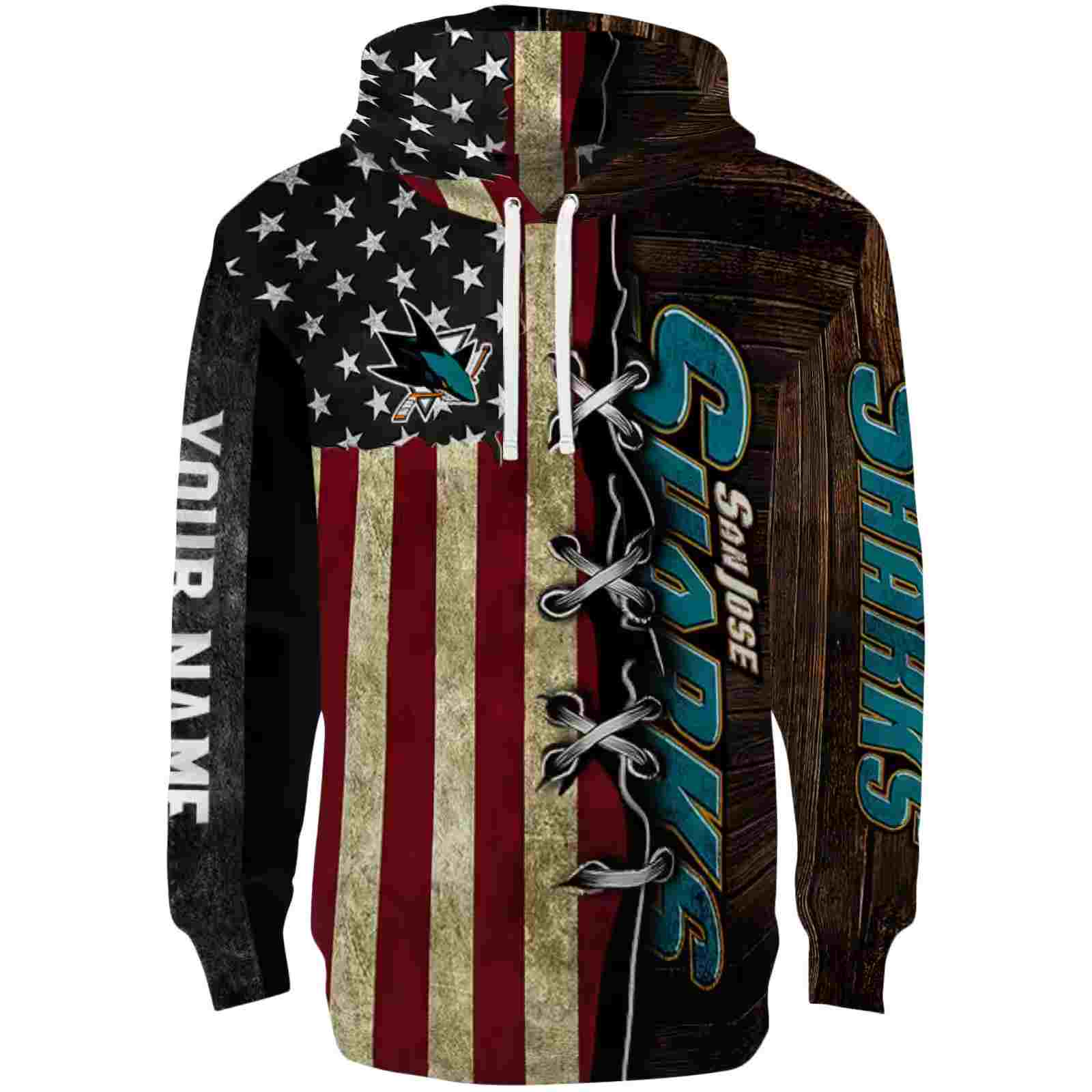 Custom San Jose Sharks American Pride Hoodie