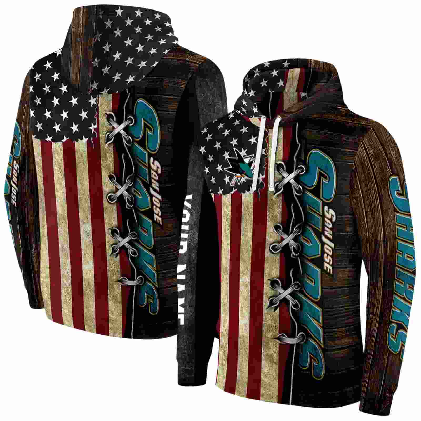 custom san jose sharks american pride hoodie fashion forward