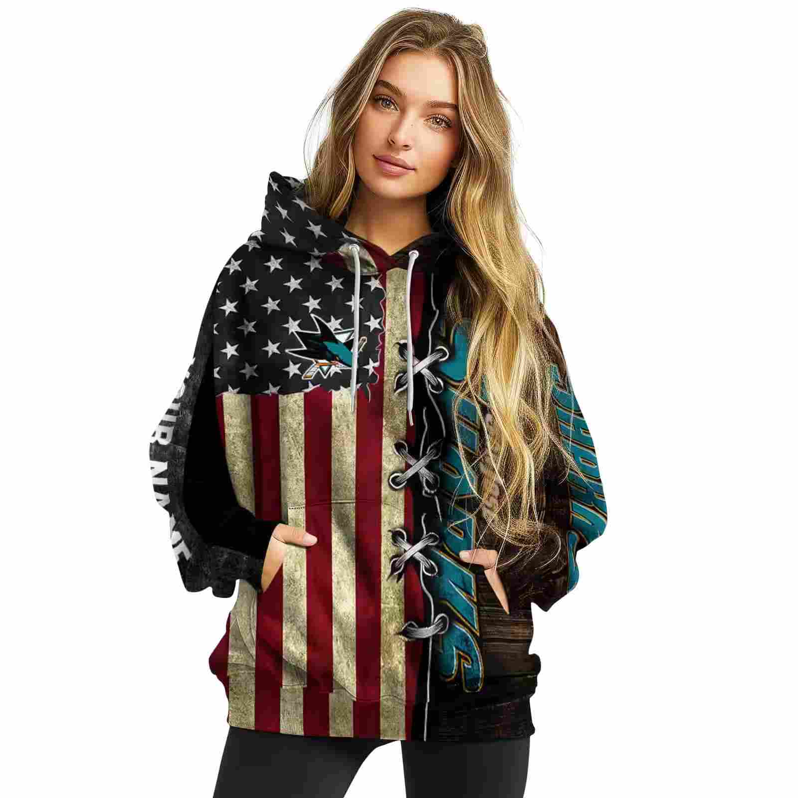 custom san jose sharks american pride hoodie high quality