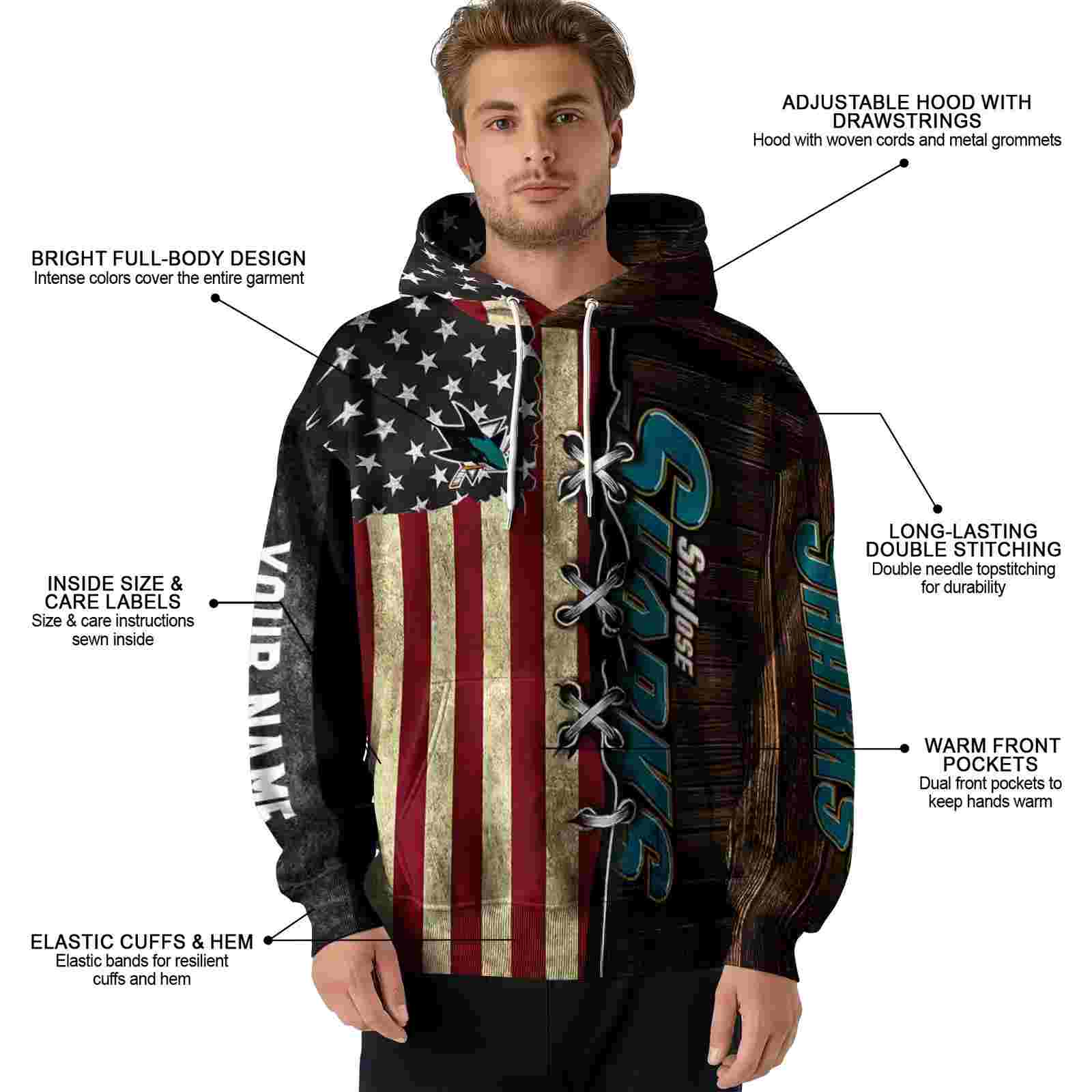 custom san jose sharks american pride hoodie latest model