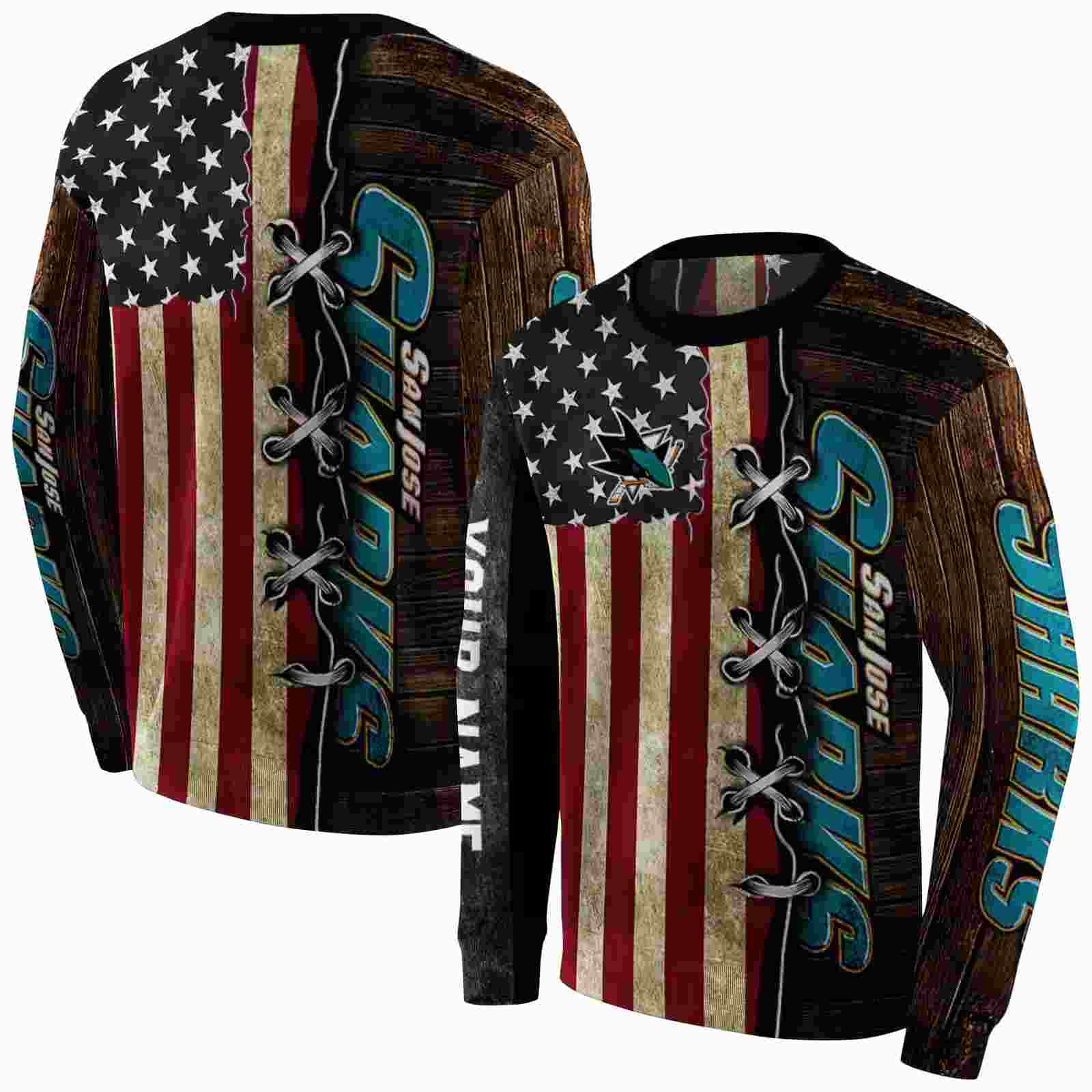 custom san jose sharks american pride hoodie premium grade