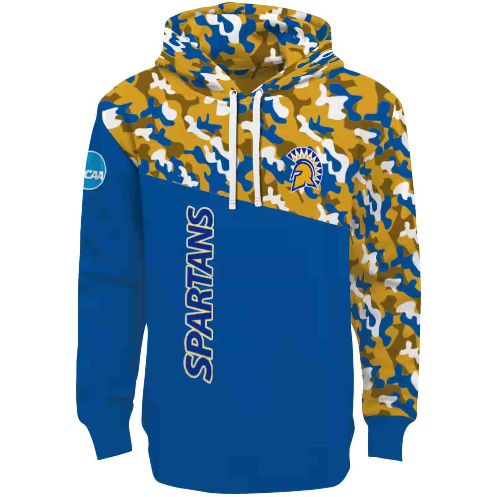 Custom San Jose State Spartans Camo Pattern Blue Hoodie