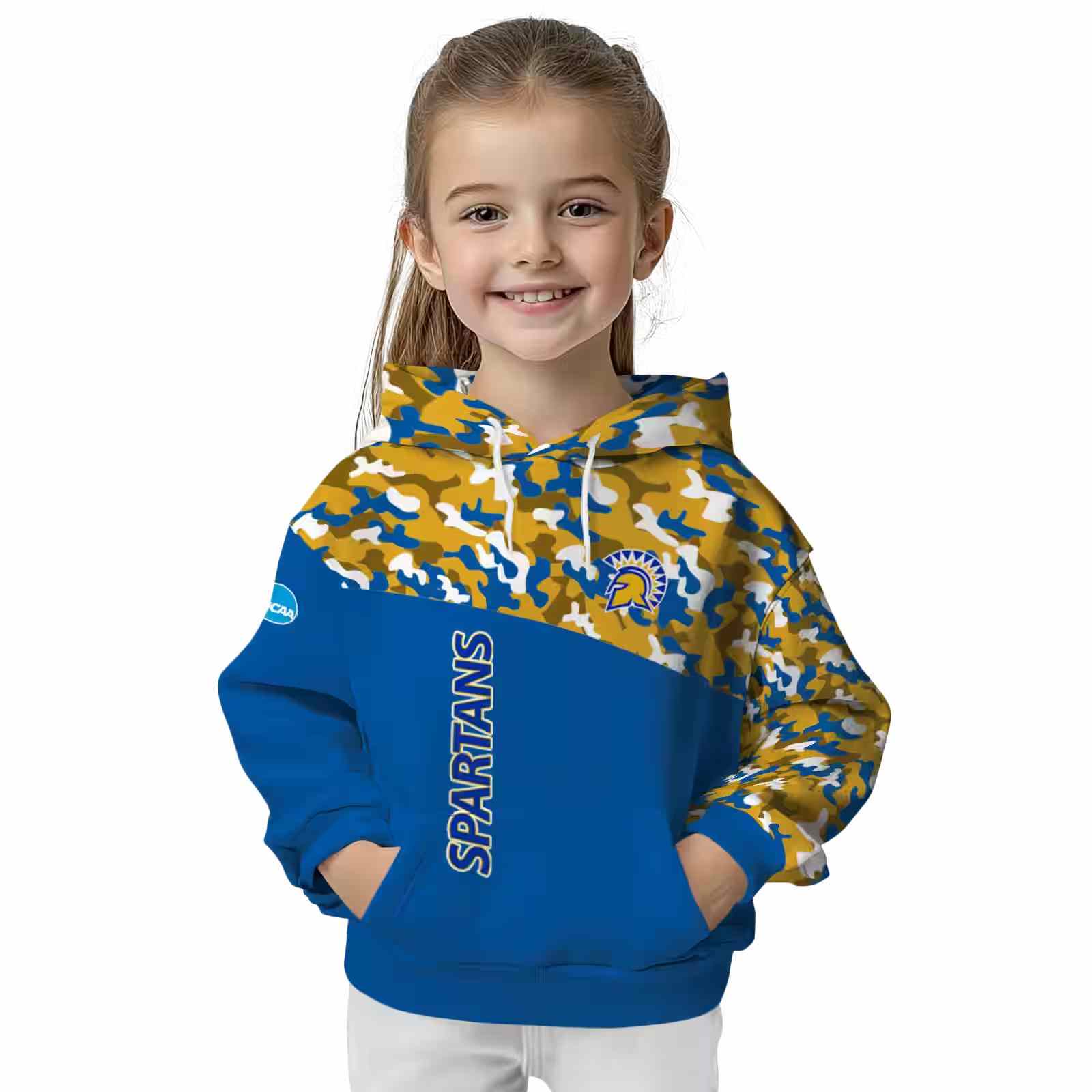 custom san jose state spartans camo pattern blue hoodie top rated