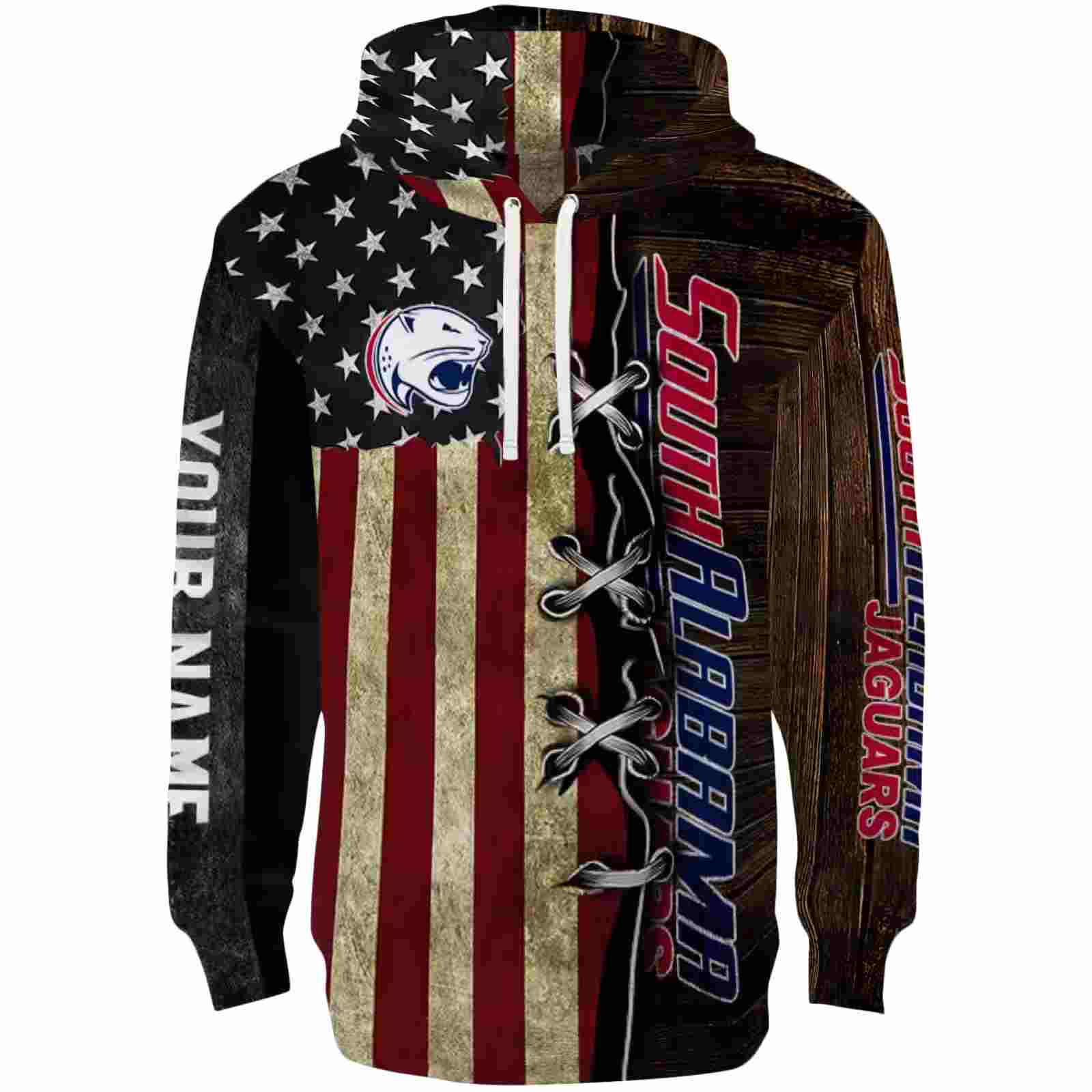 Custom South Alabama Jaguars American Pride Hoodie