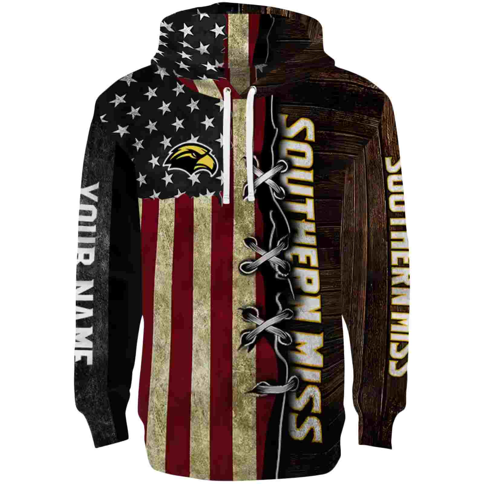 Custom Southern Miss Golden Eagles American Pride Hoodie