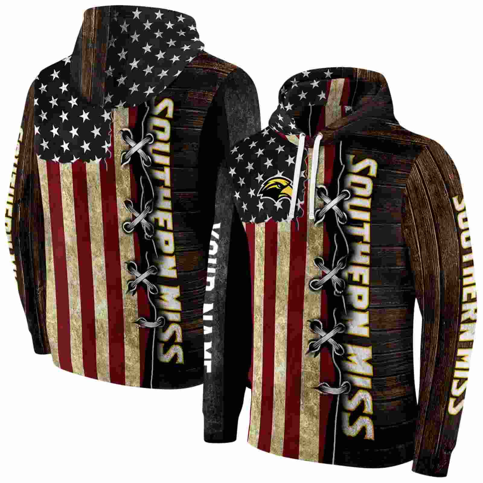 custom southern miss golden eagles american pride hoodie fashion forward