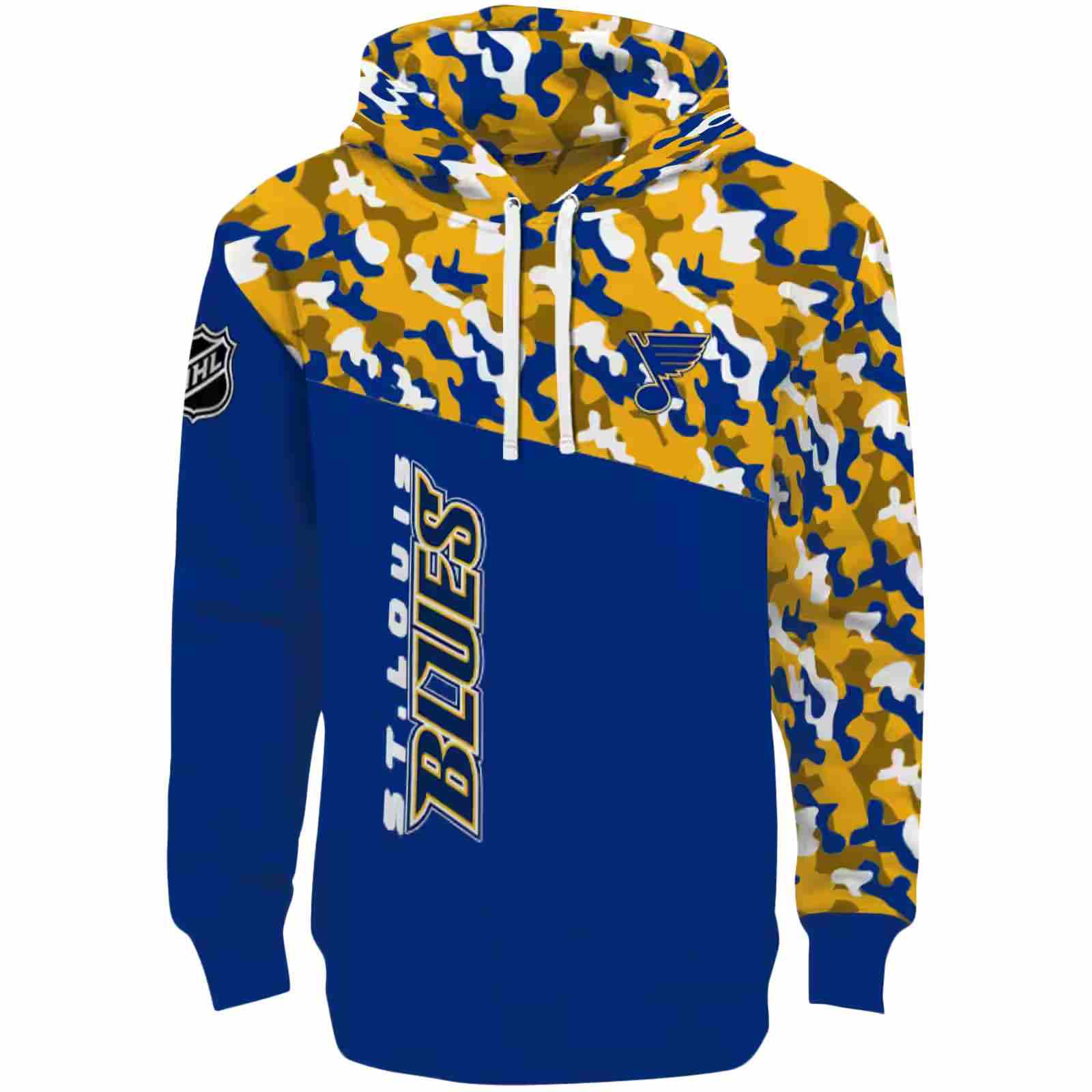 Custom St. Louis Blues Camo Pattern Blue Hoodie